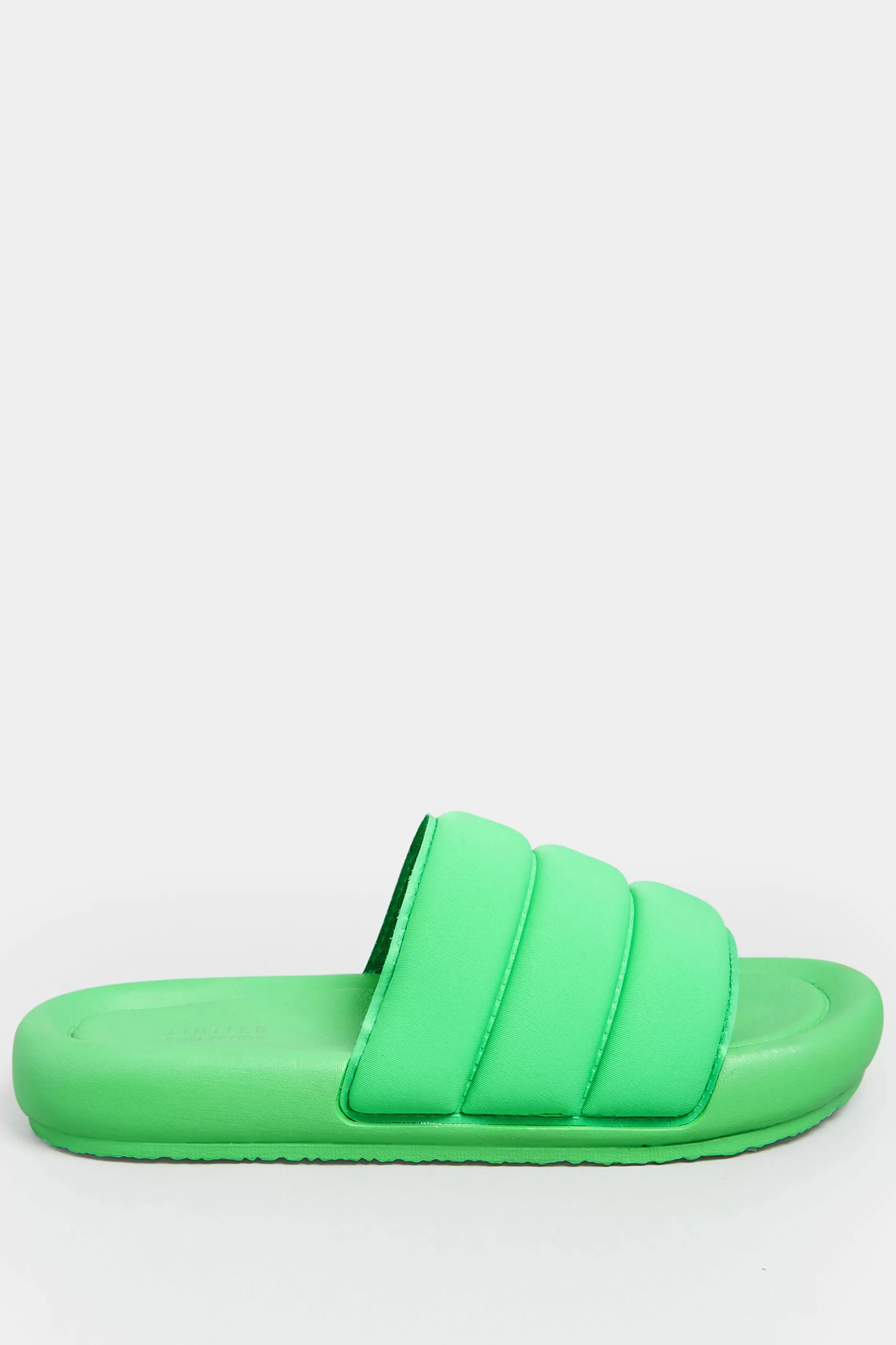 Women M&Co Mules & Sliders>Limited Collection Limited Collection Green Padded Sliders In Wide E Fit