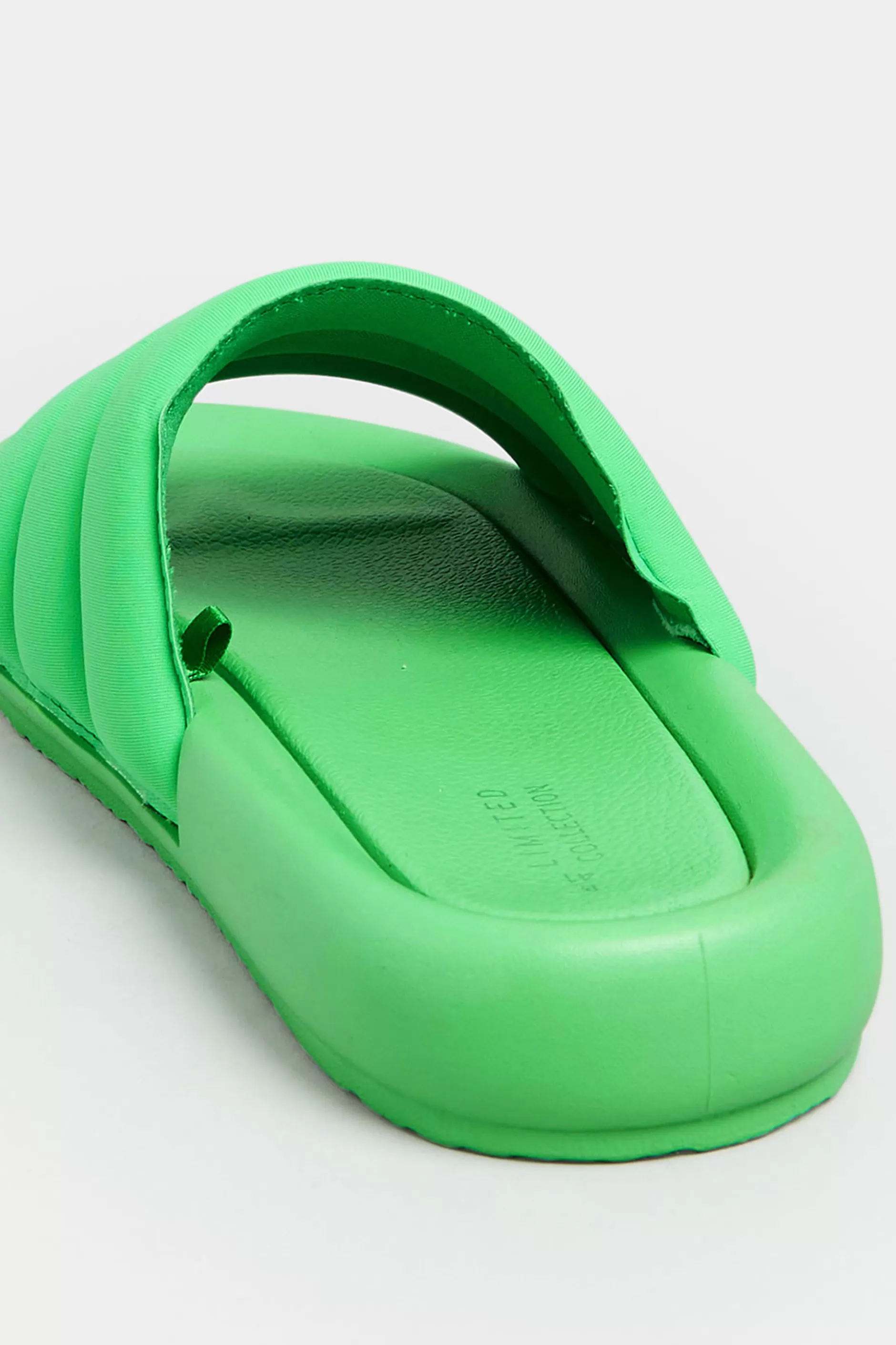 Women M&Co Mules & Sliders>Limited Collection Limited Collection Green Padded Sliders In Wide E Fit