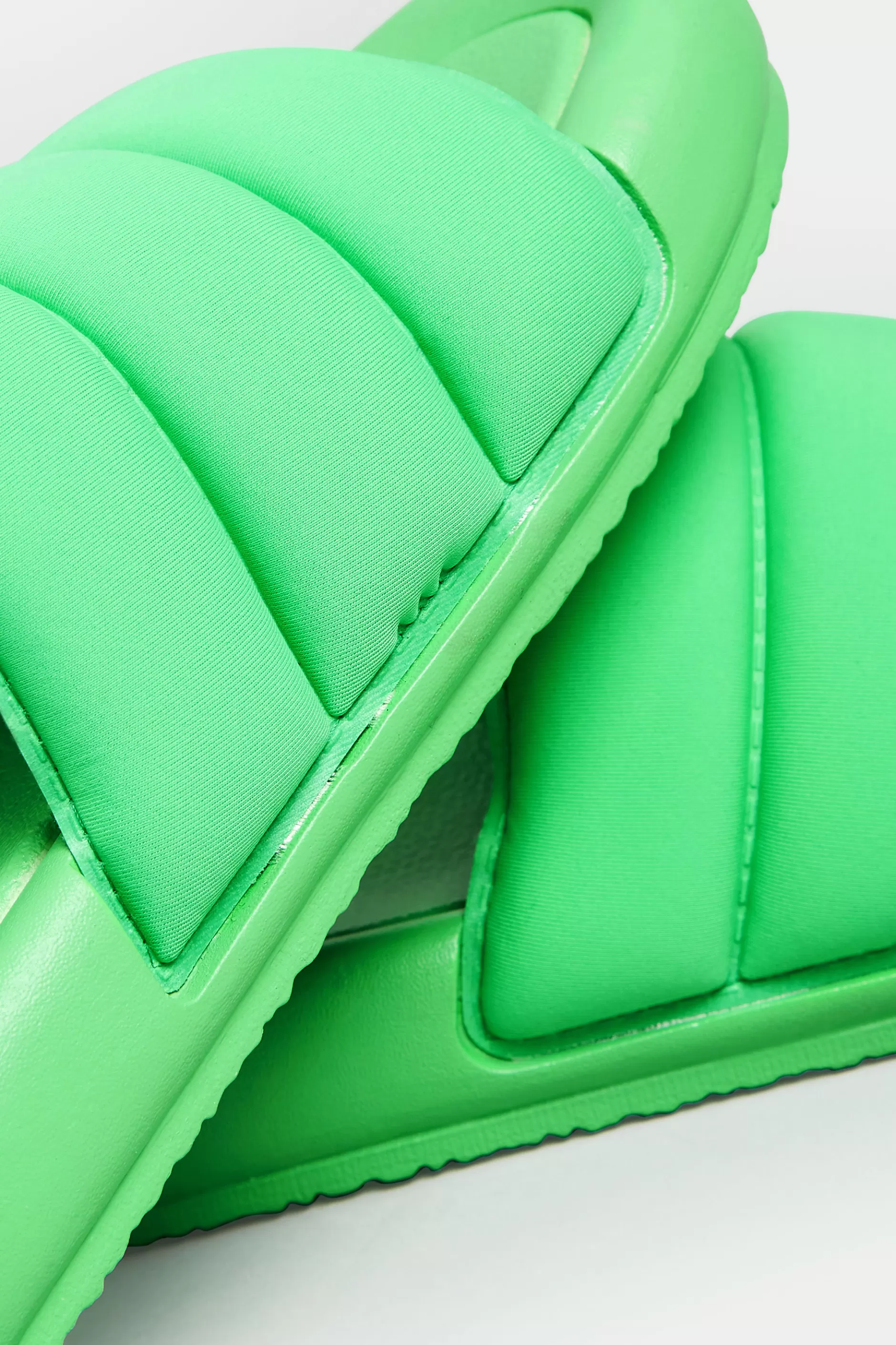 Women M&Co Mules & Sliders>Limited Collection Limited Collection Green Padded Sliders In Wide E Fit
