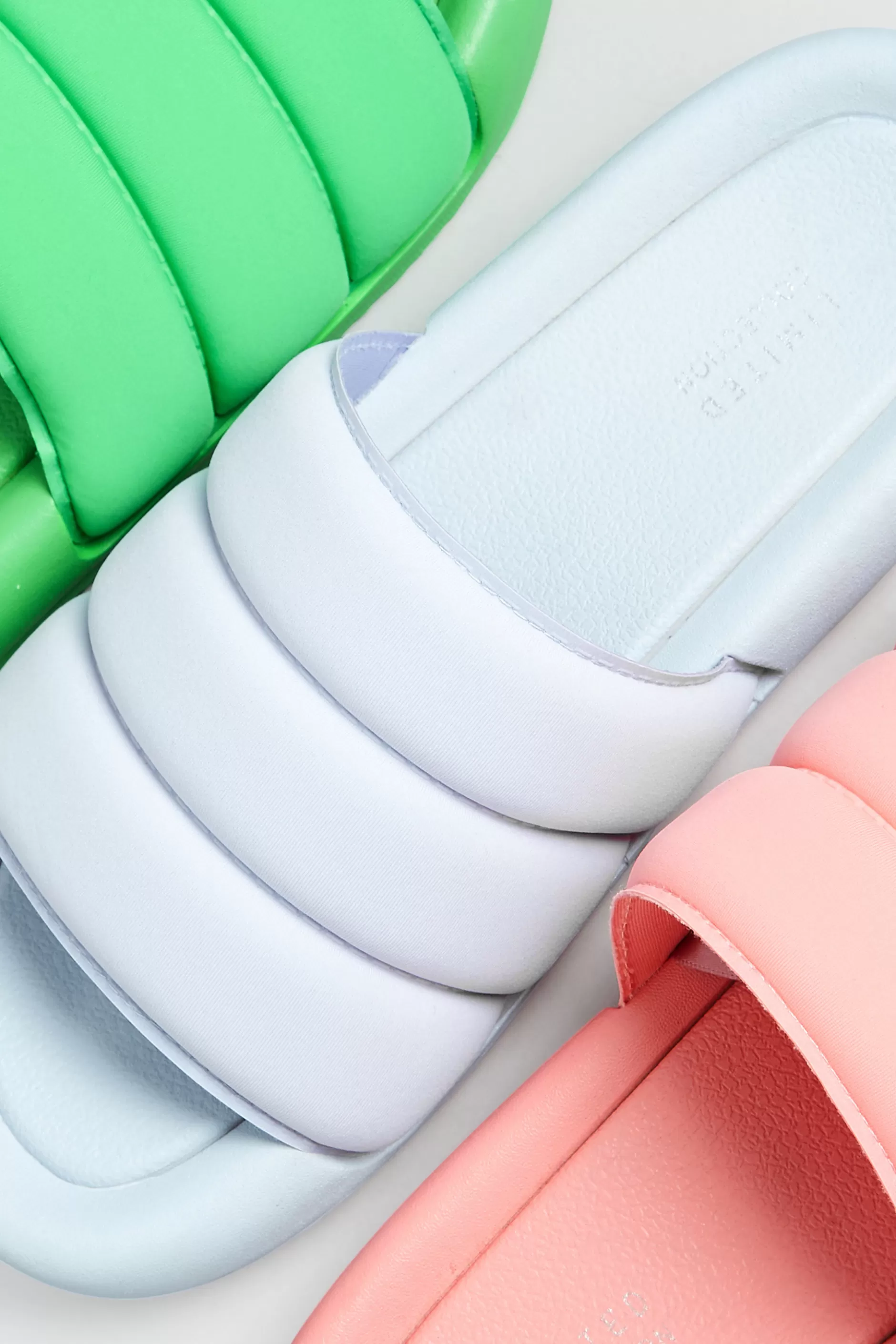 Women M&Co Mules & Sliders>Limited Collection Limited Collection Green Padded Sliders In Wide E Fit