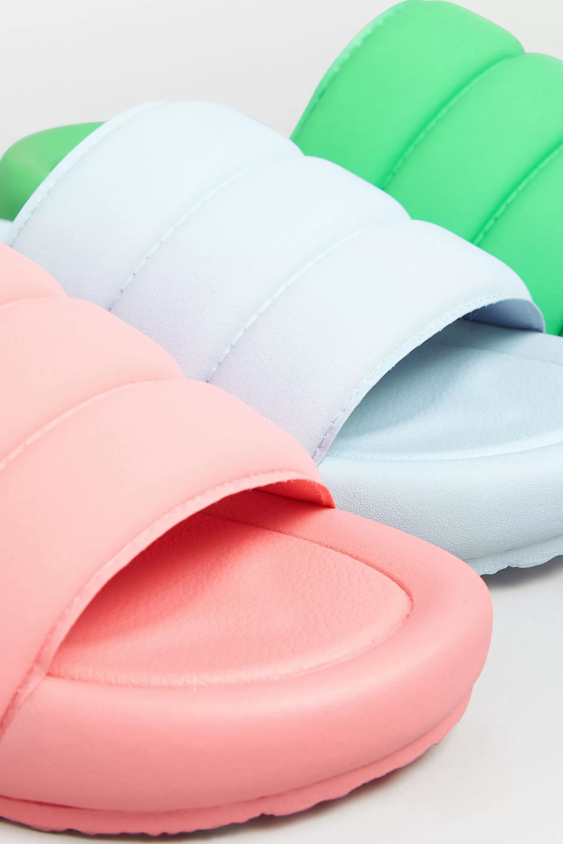 Women M&Co Mules & Sliders>Limited Collection Limited Collection Green Padded Sliders In Wide E Fit