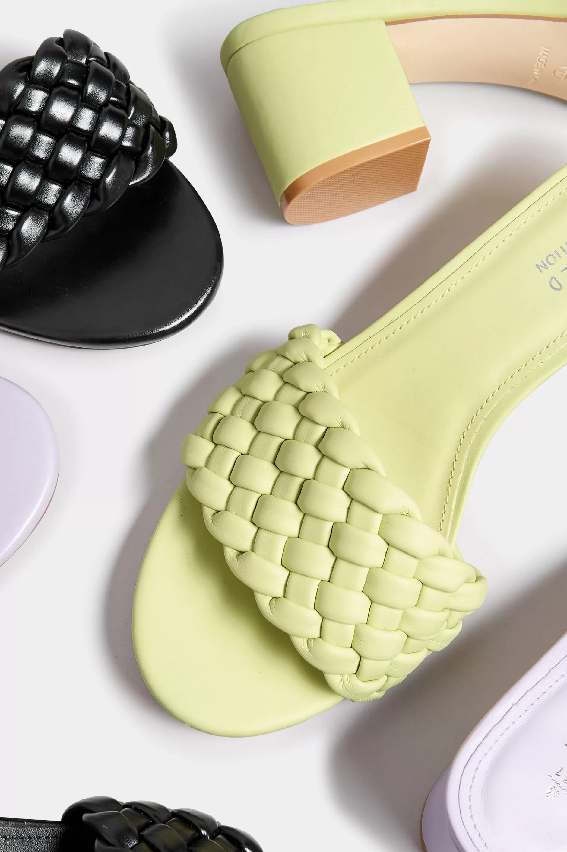 Women M&Co Mules & Sliders>Limited Collection Limited Collection Green Plaited Mule In Wide E Fit & Extra Wide Eee Fit