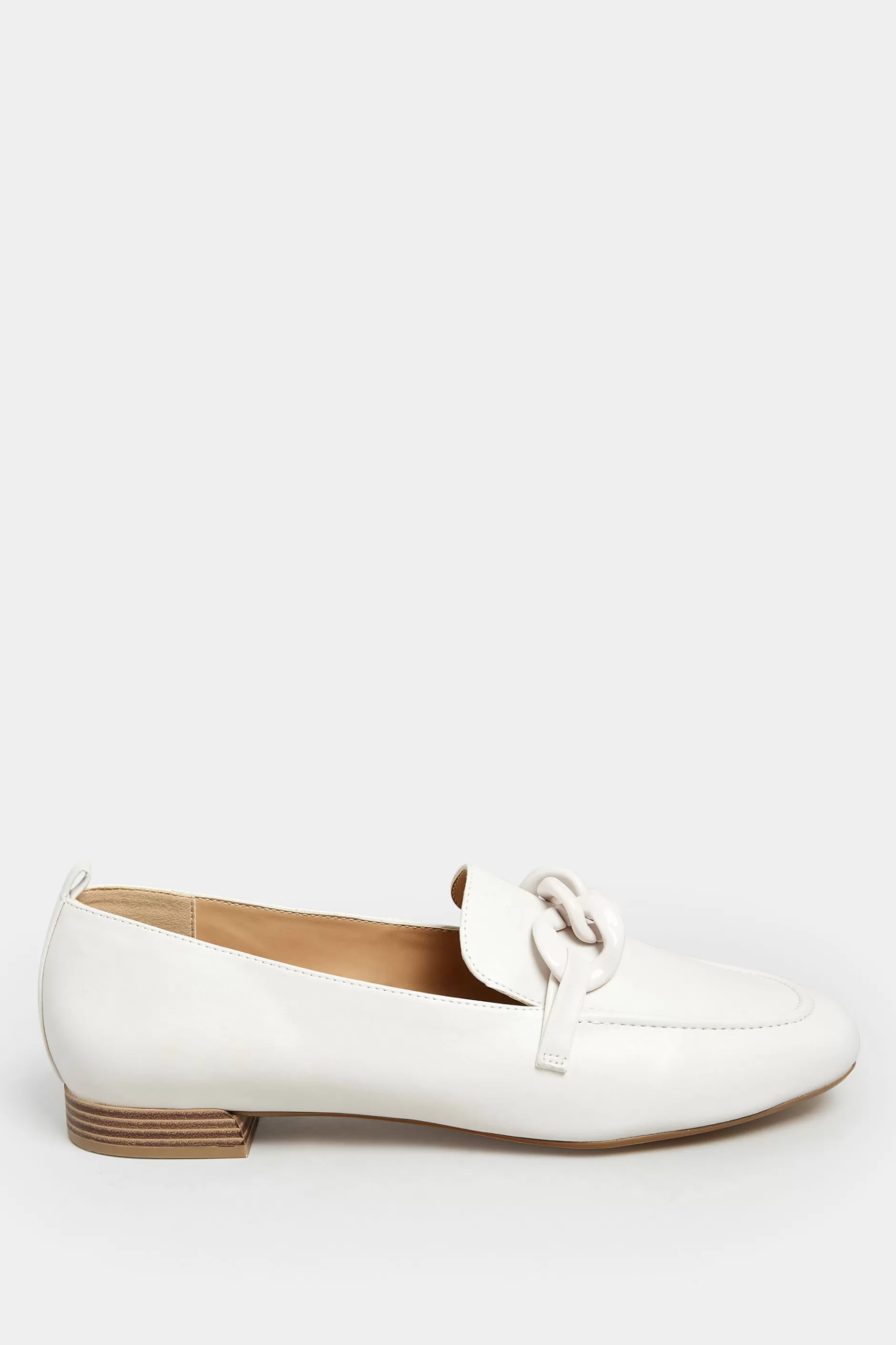 Women M&Co Flat Shoes>Limited Collection Limited Collection Ivory White Chain Loafers In Wide E Fit