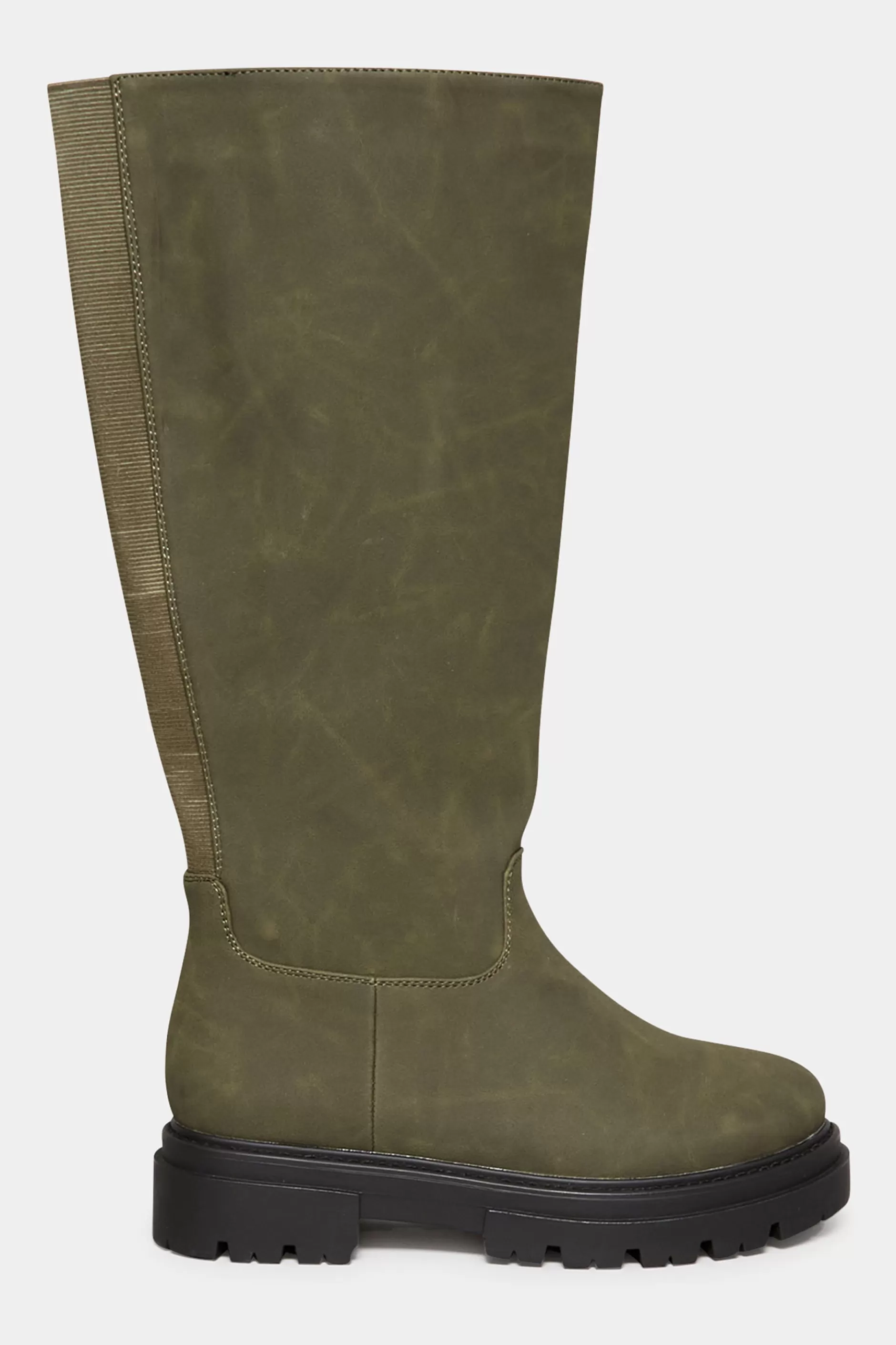 Women M&Co Boots>Limited Collection Limited Collection Khaki Green Chunky Calf Boots In Extra Wide Eee Fit