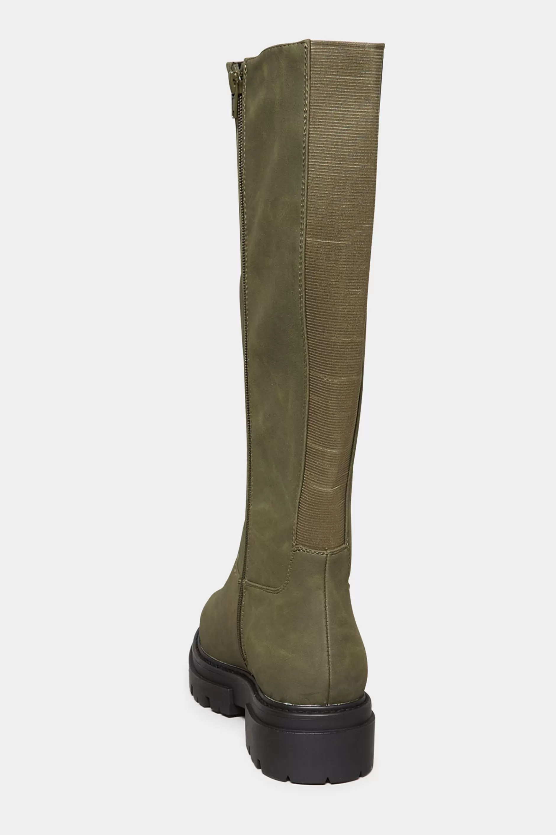 Women M&Co Boots>Limited Collection Limited Collection Khaki Green Chunky Calf Boots In Extra Wide Eee Fit