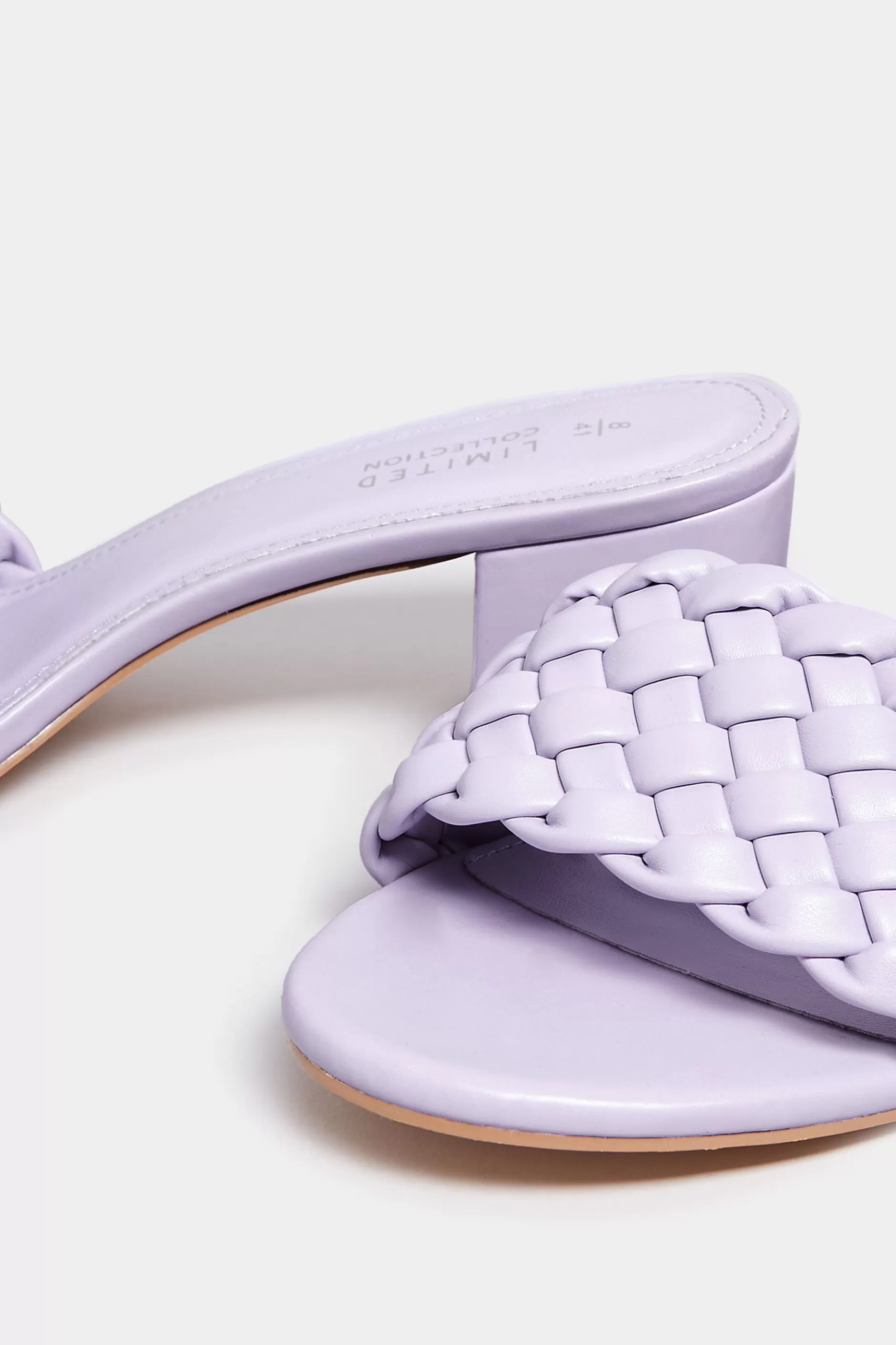 Women M&Co Mules & Sliders>Limited Collection Limited Collection Lilac Purple Plaited Mule In Wide E Fit & Extra Wide Eee Fit