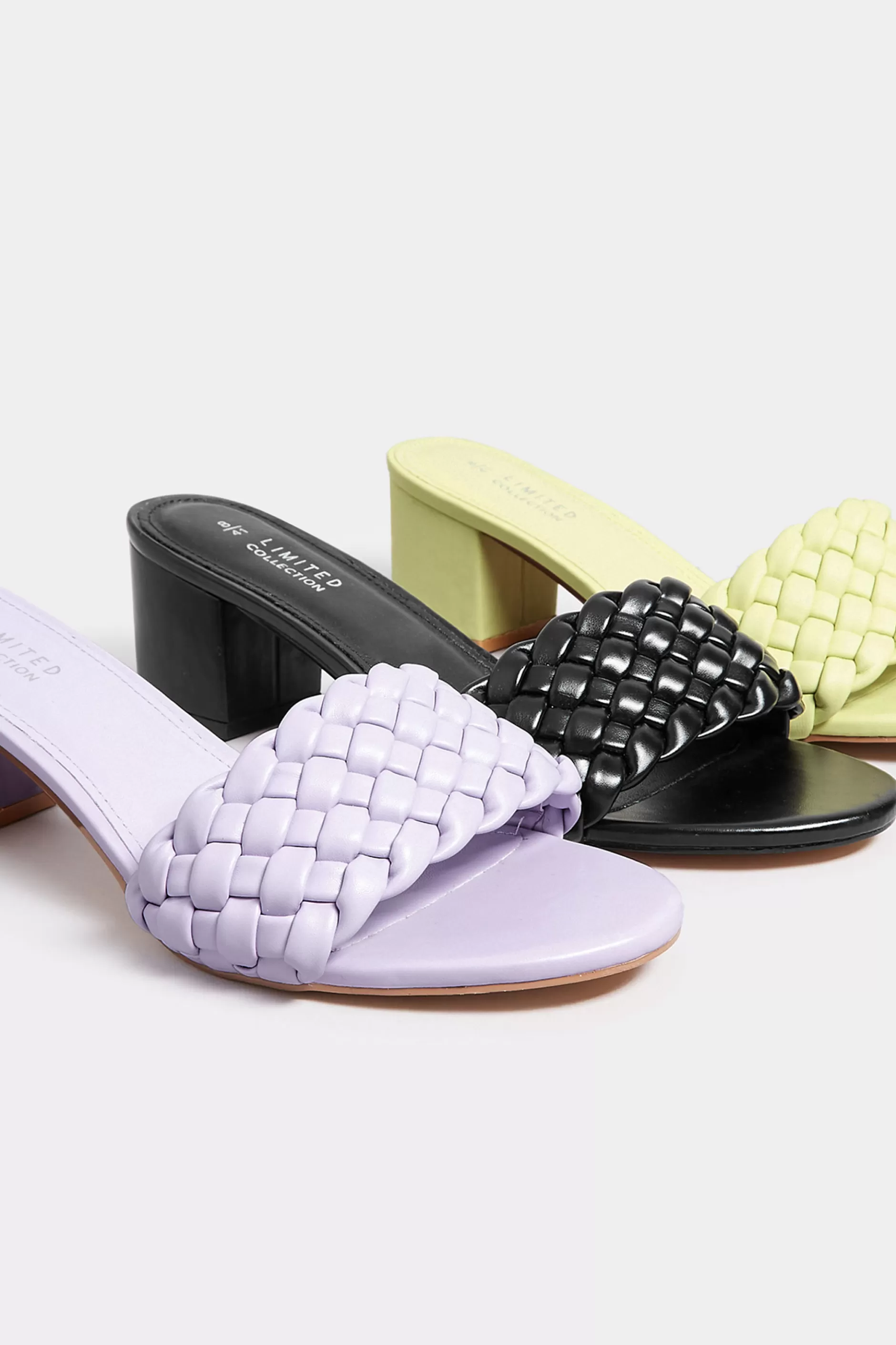 Women M&Co Mules & Sliders>Limited Collection Limited Collection Lilac Purple Plaited Mule In Wide E Fit & Extra Wide Eee Fit