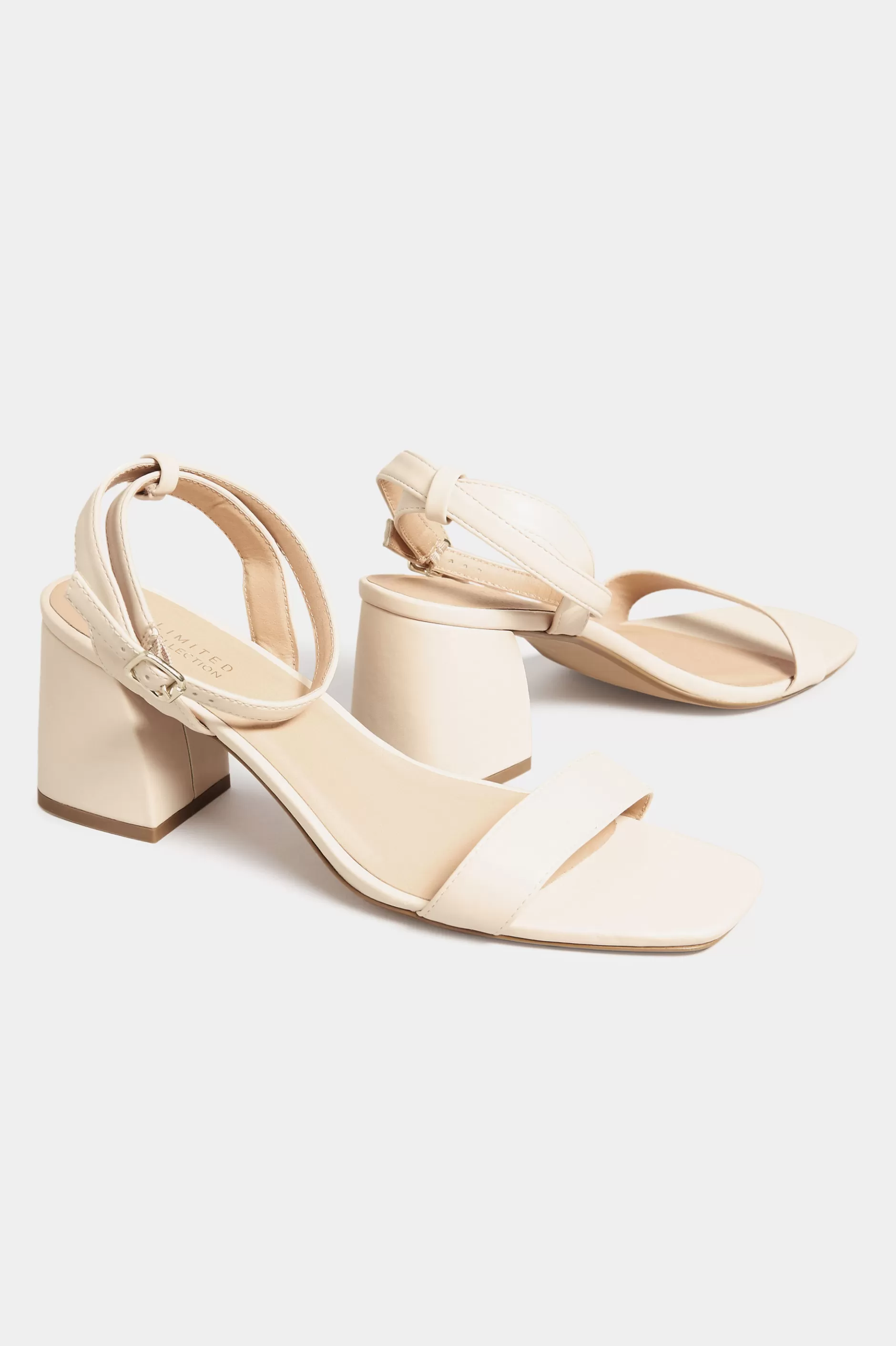 Women M&Co Heels>Limited Collection Limited Collection Nude Block Heel Sandals In Wide E Fit & Extra Wide Eee Fit