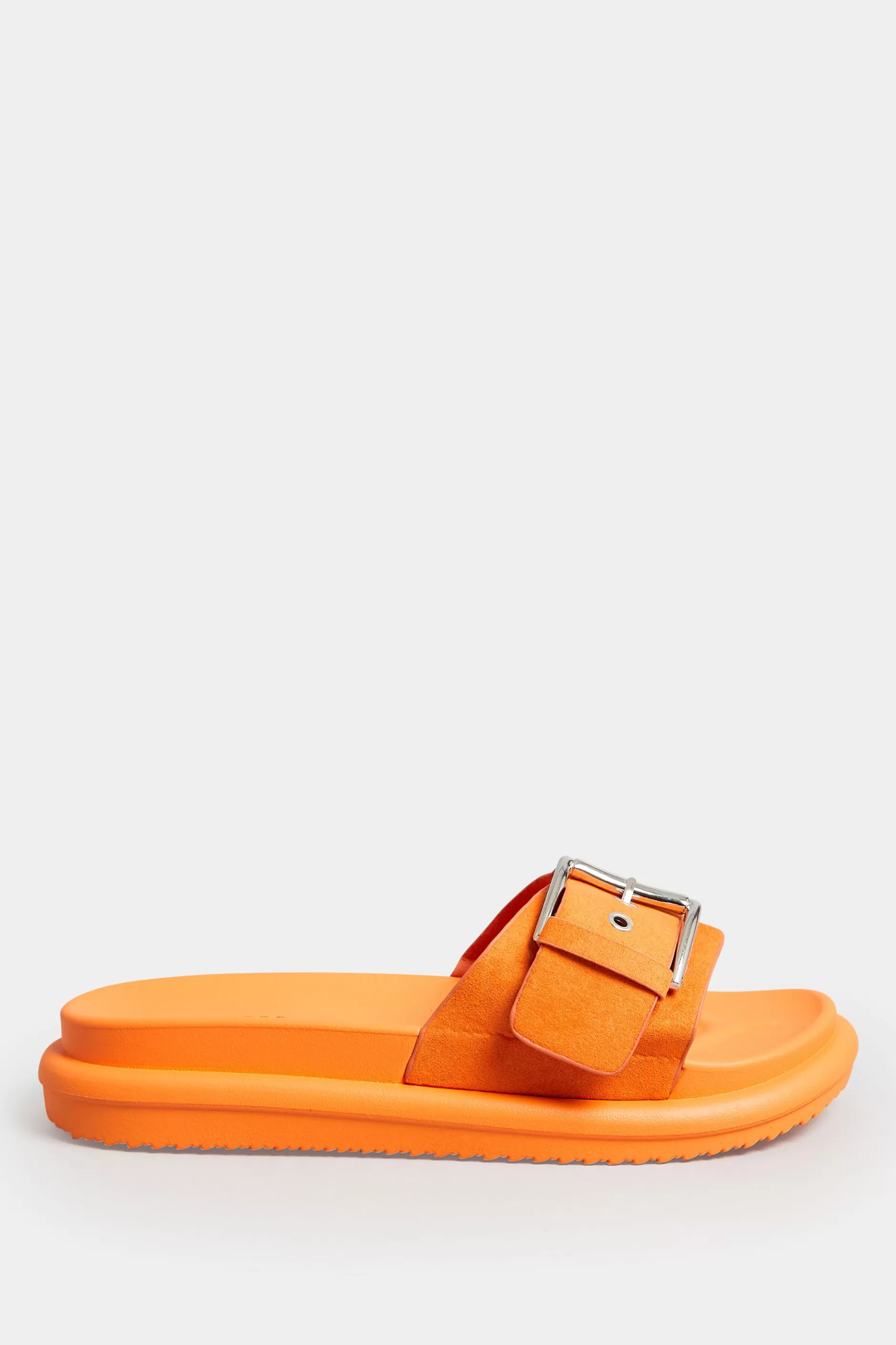 Women M&Co Mules & Sliders>Limited Collection Limited Collection Orange Buckle Strap Mule Sandals In Wide E Fit & Extra Wide Eee Fit