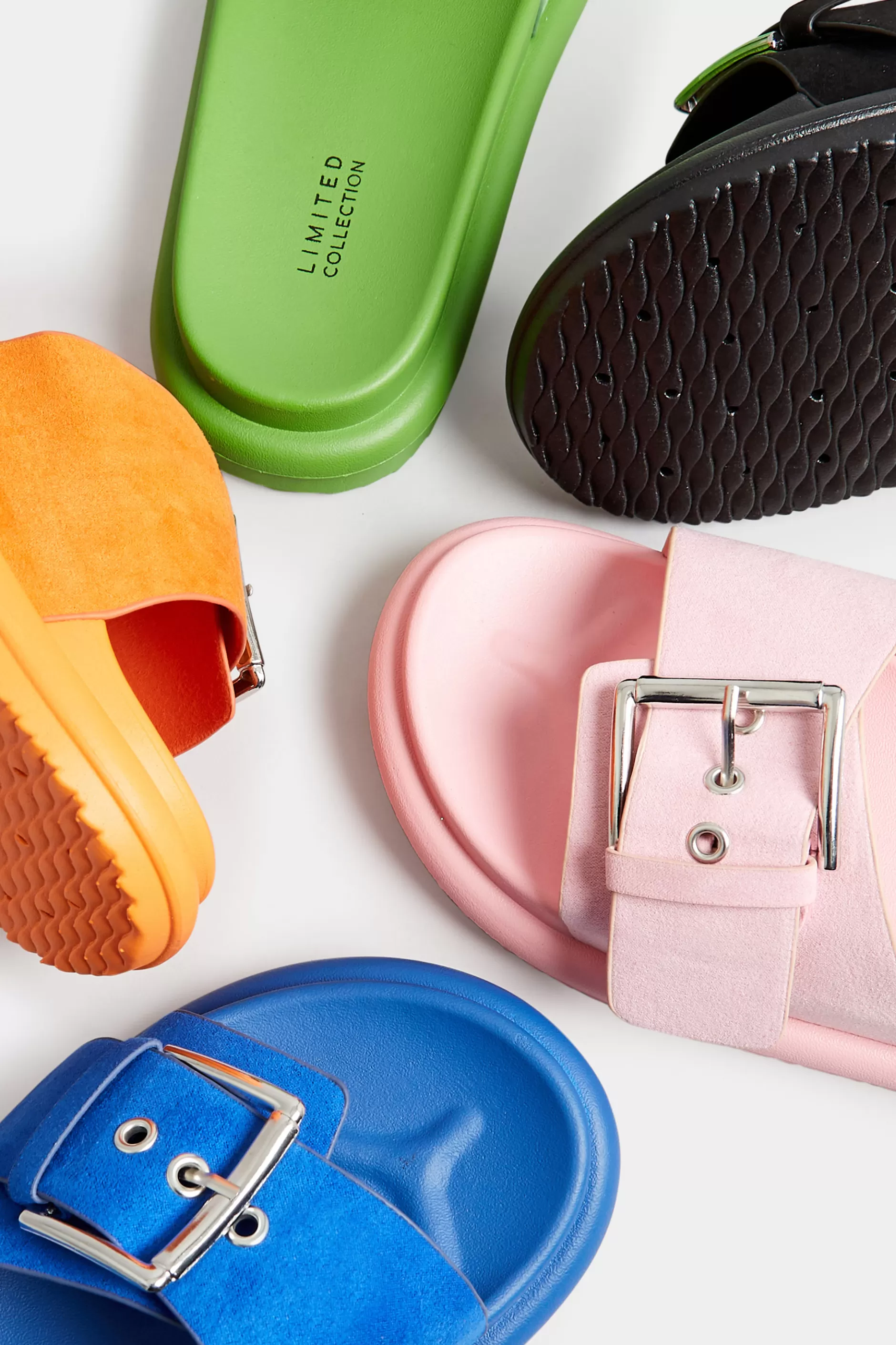 Women M&Co Mules & Sliders>Limited Collection Limited Collection Orange Buckle Strap Mule Sandals In Wide E Fit & Extra Wide Eee Fit