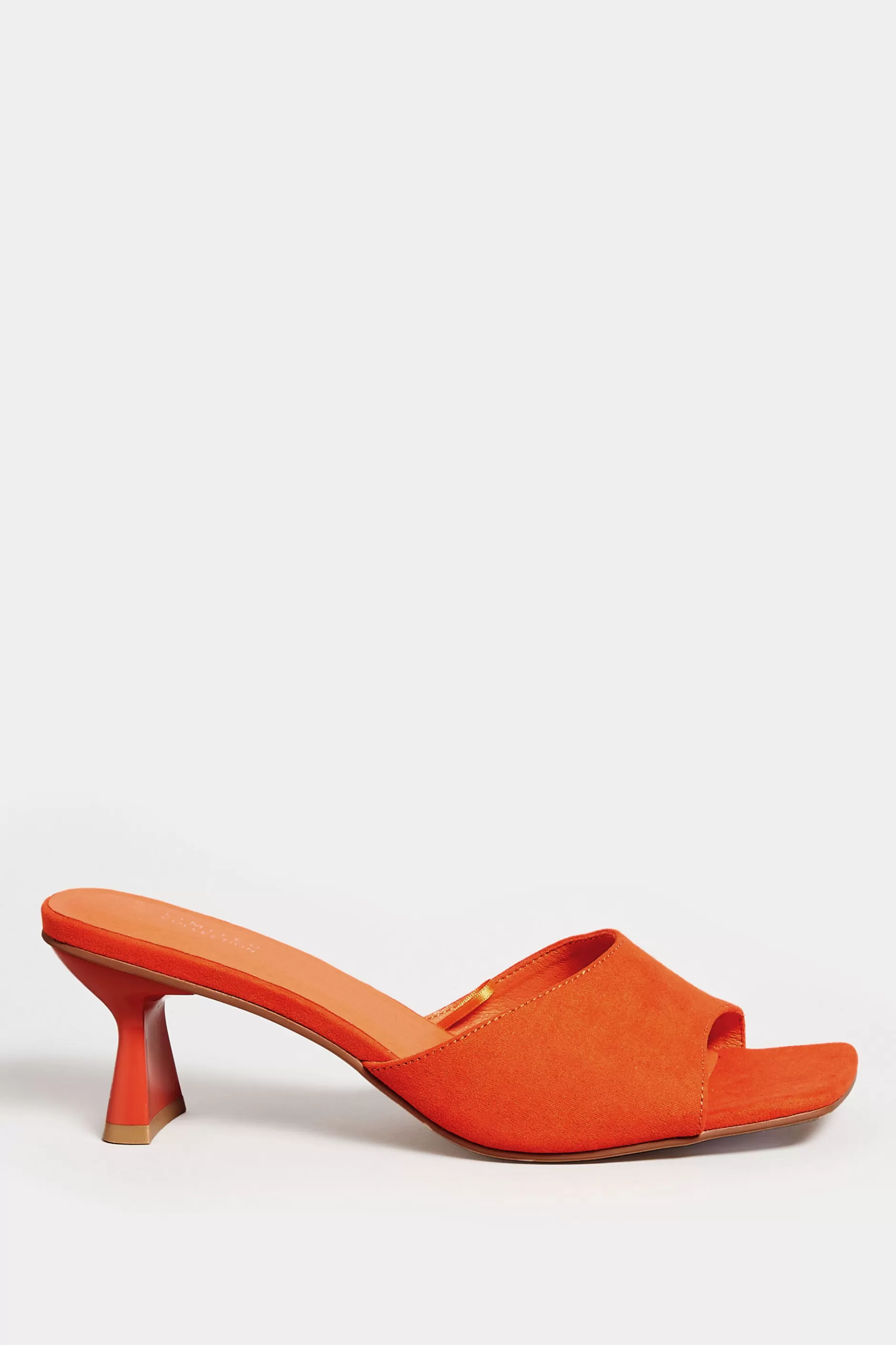 Women M&Co Mules & Sliders>Limited Collection Limited Collection Orange Kitten Heel Mule In Wide E Fit & Extra Wide Eee Fit