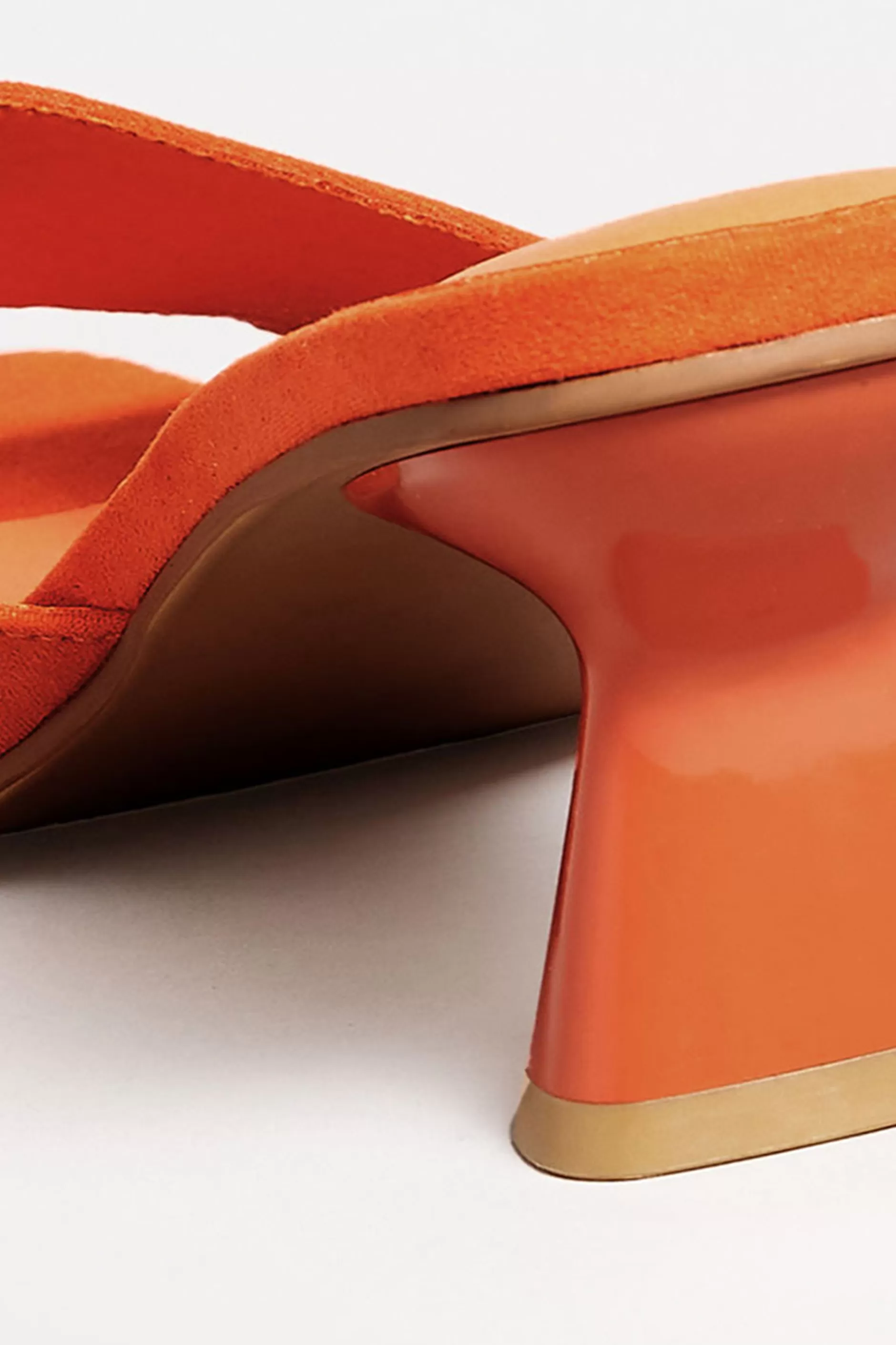 Women M&Co Mules & Sliders>Limited Collection Limited Collection Orange Kitten Heel Mule In Wide E Fit & Extra Wide Eee Fit
