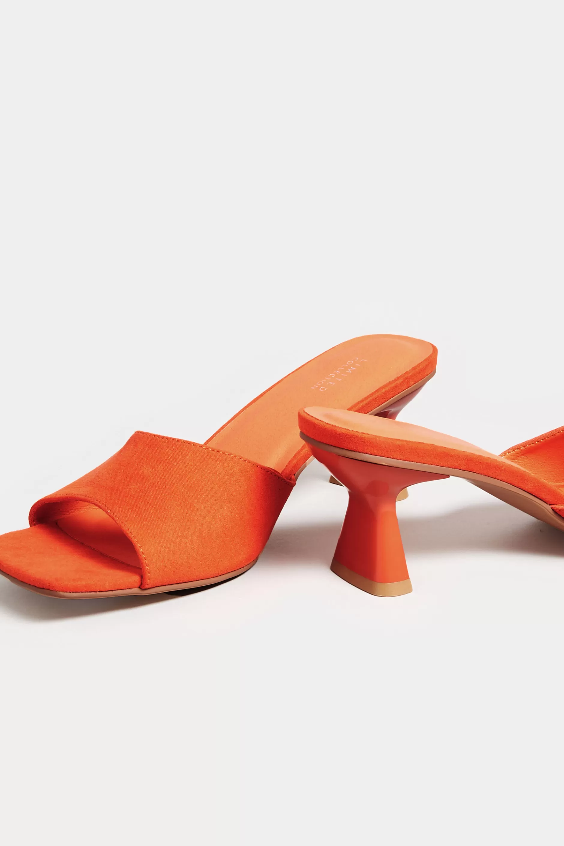 Women M&Co Mules & Sliders>Limited Collection Limited Collection Orange Kitten Heel Mule In Wide E Fit & Extra Wide Eee Fit