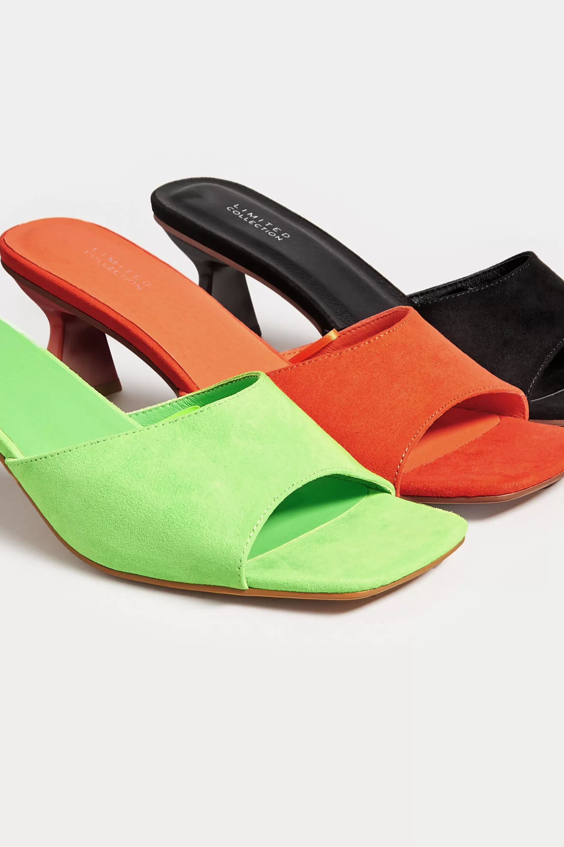 Women M&Co Mules & Sliders>Limited Collection Limited Collection Orange Kitten Heel Mule In Wide E Fit & Extra Wide Eee Fit