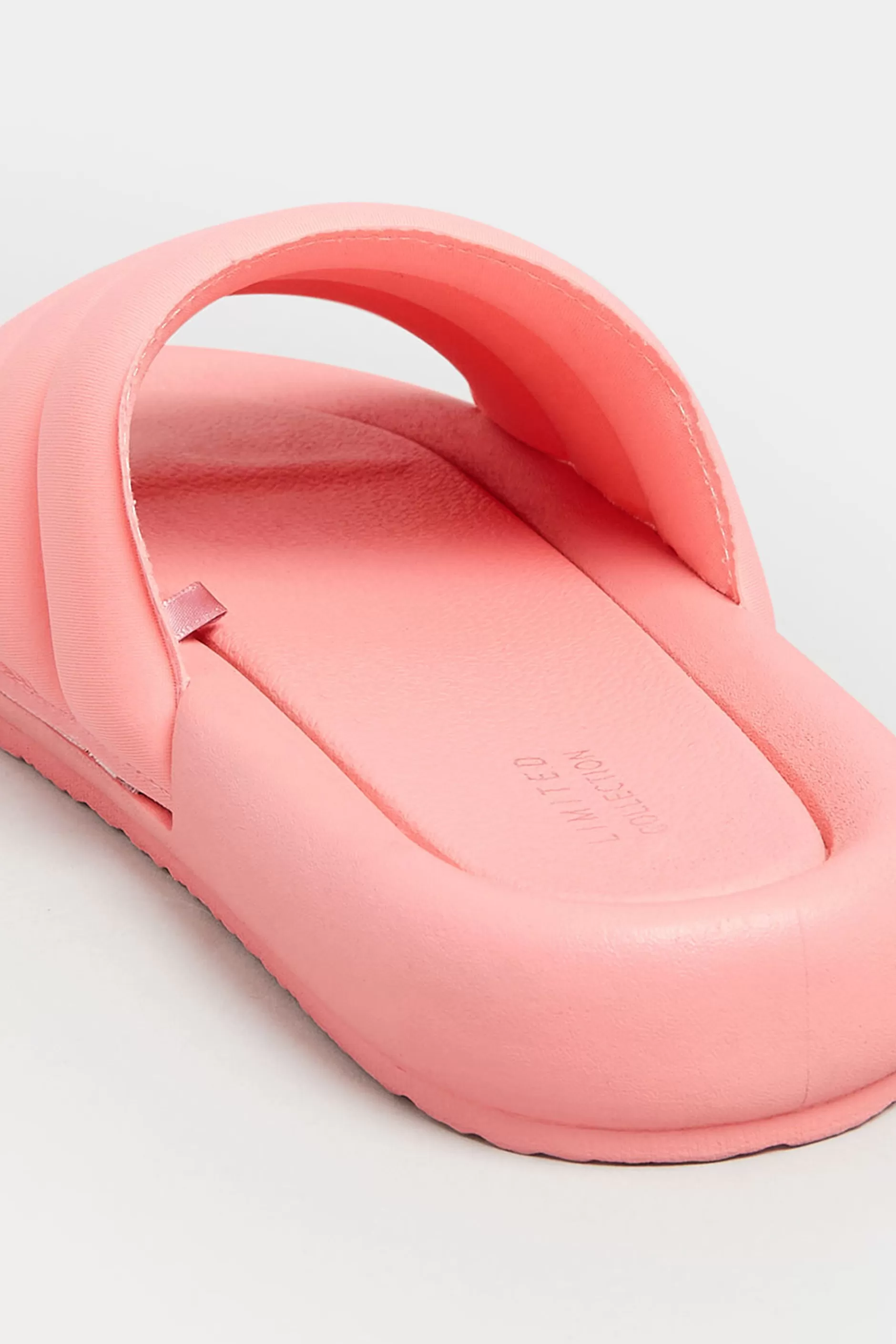Women M&Co Mules & Sliders>Limited Collection Limited Collection Pink Padded Sliders In Wide E Fit