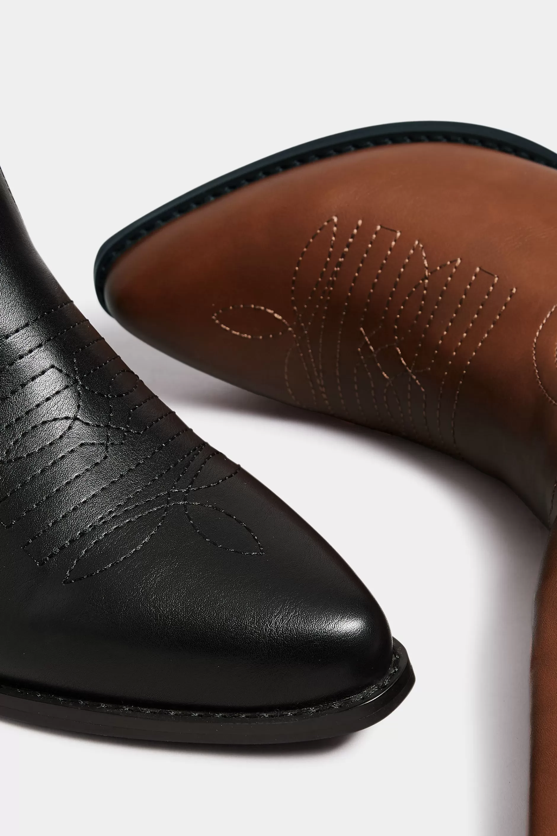 Women M&Co Boots>Limited Collection Limited Collection Tan Brown Cowboy Boots In Extra Wide Eee Fit