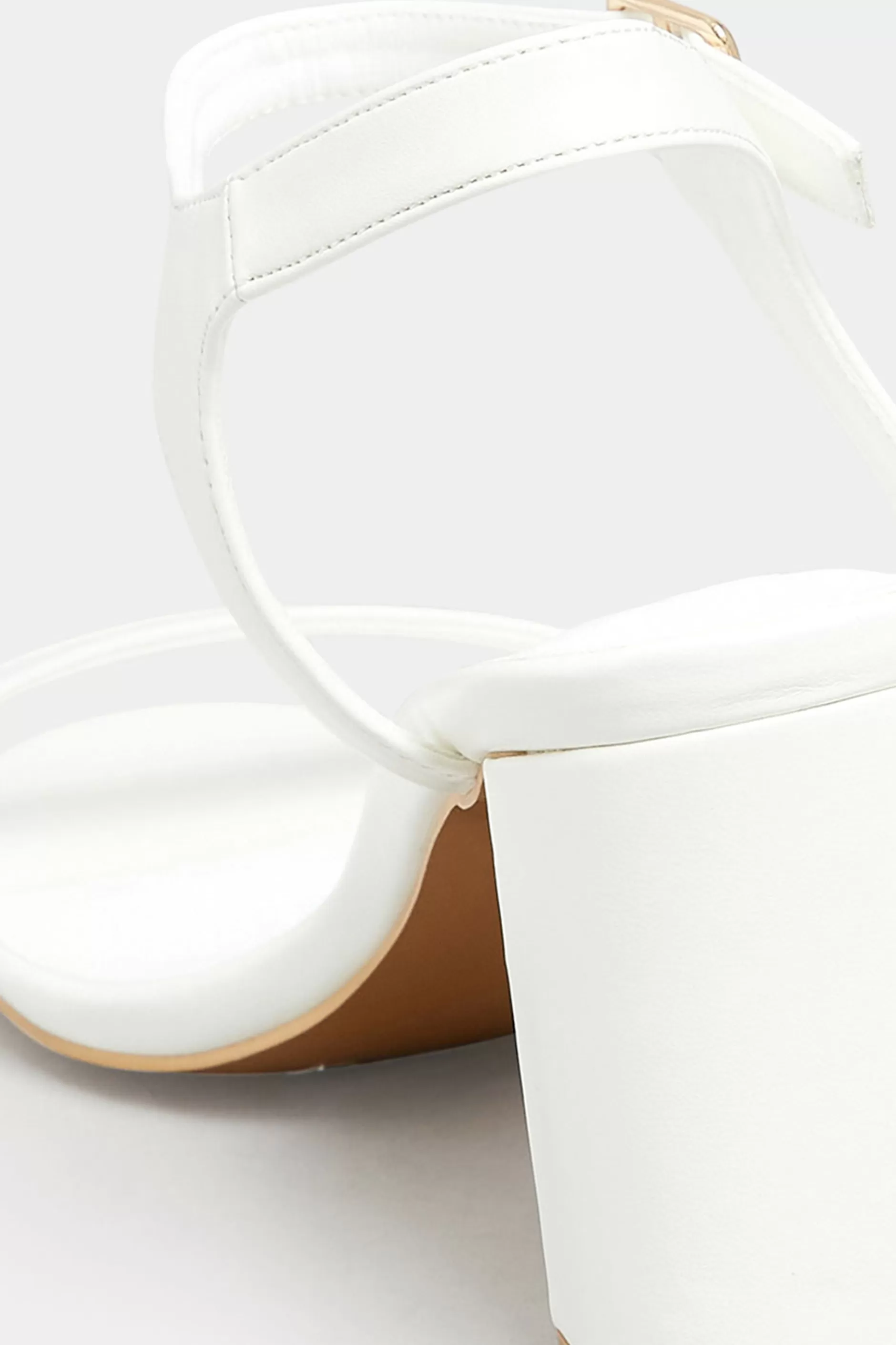 Women M&Co Heels>Limited Collection Limited Collection White Block Heel Sandal In Wide E Fit & Extra Wide Fit