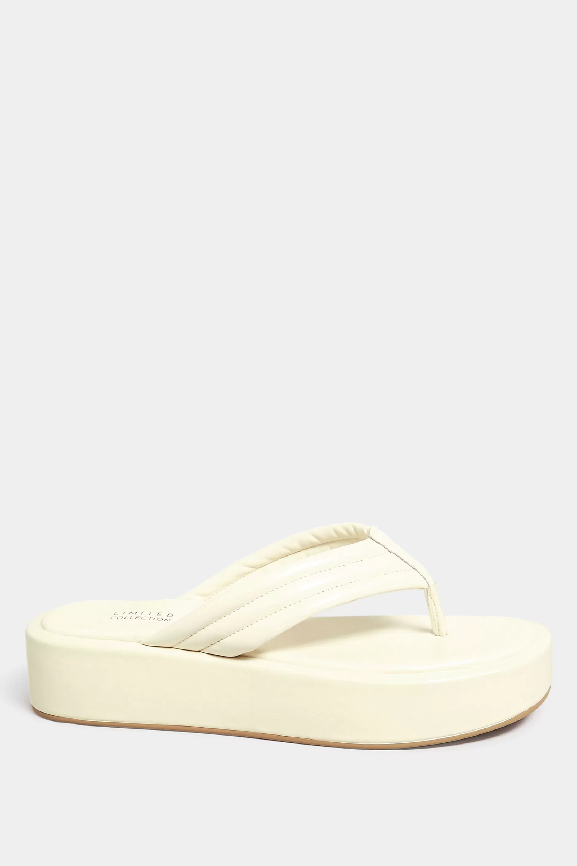 Women M&Co Flat Shoes>Limited Collection Limited Collection White Flatform Flip Flops In Wide E Fit