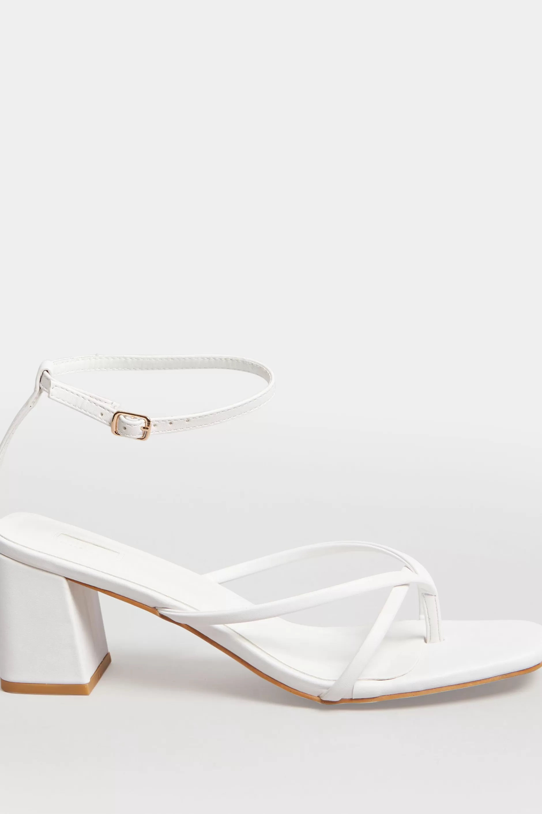 Women M&Co Heels>Limited Collection Limited Collection White Mid Toe Post Heeled Sandals In Extra Wide Eee Fit
