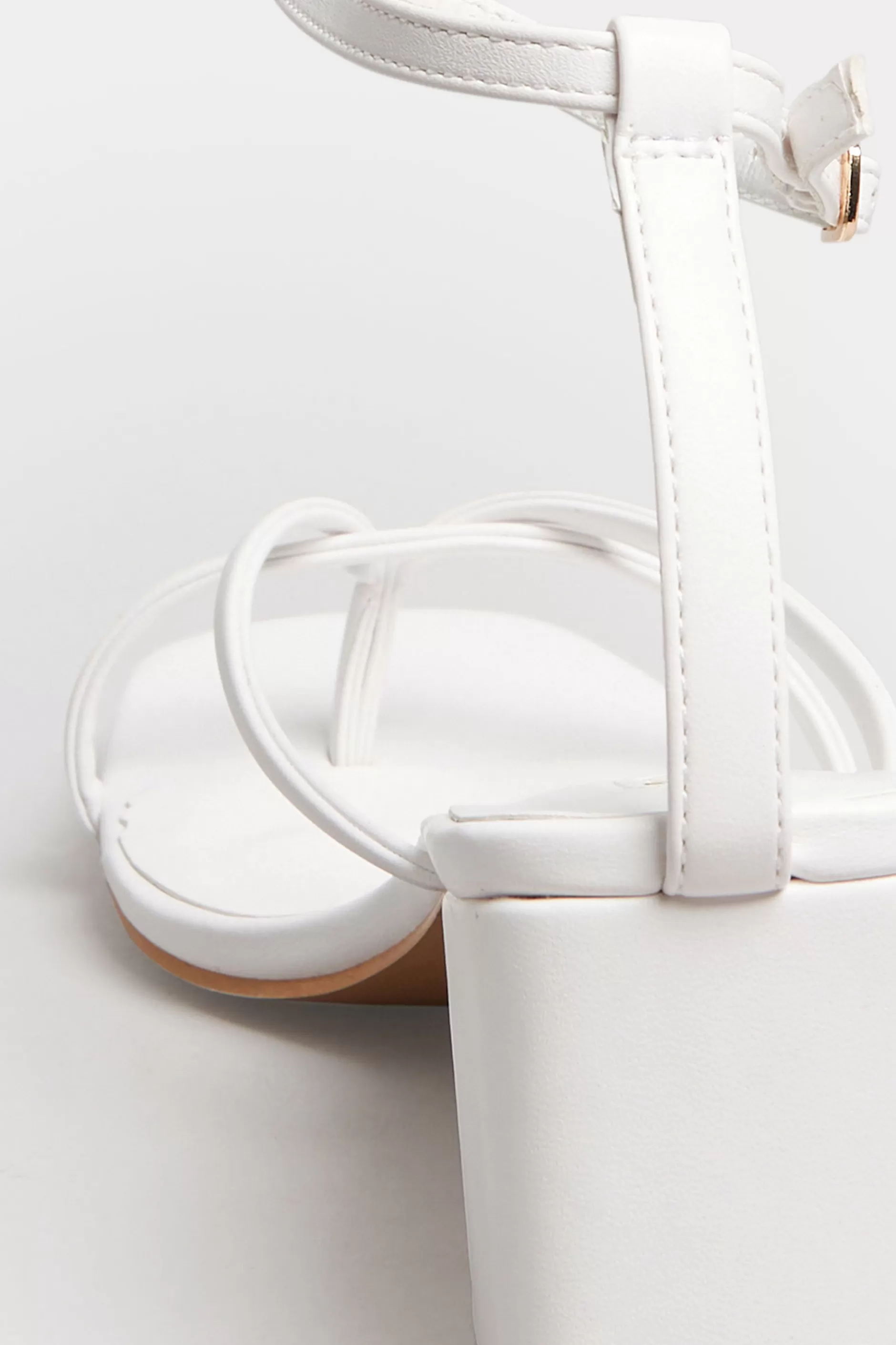 Women M&Co Heels>Limited Collection Limited Collection White Mid Toe Post Heeled Sandals In Extra Wide Eee Fit