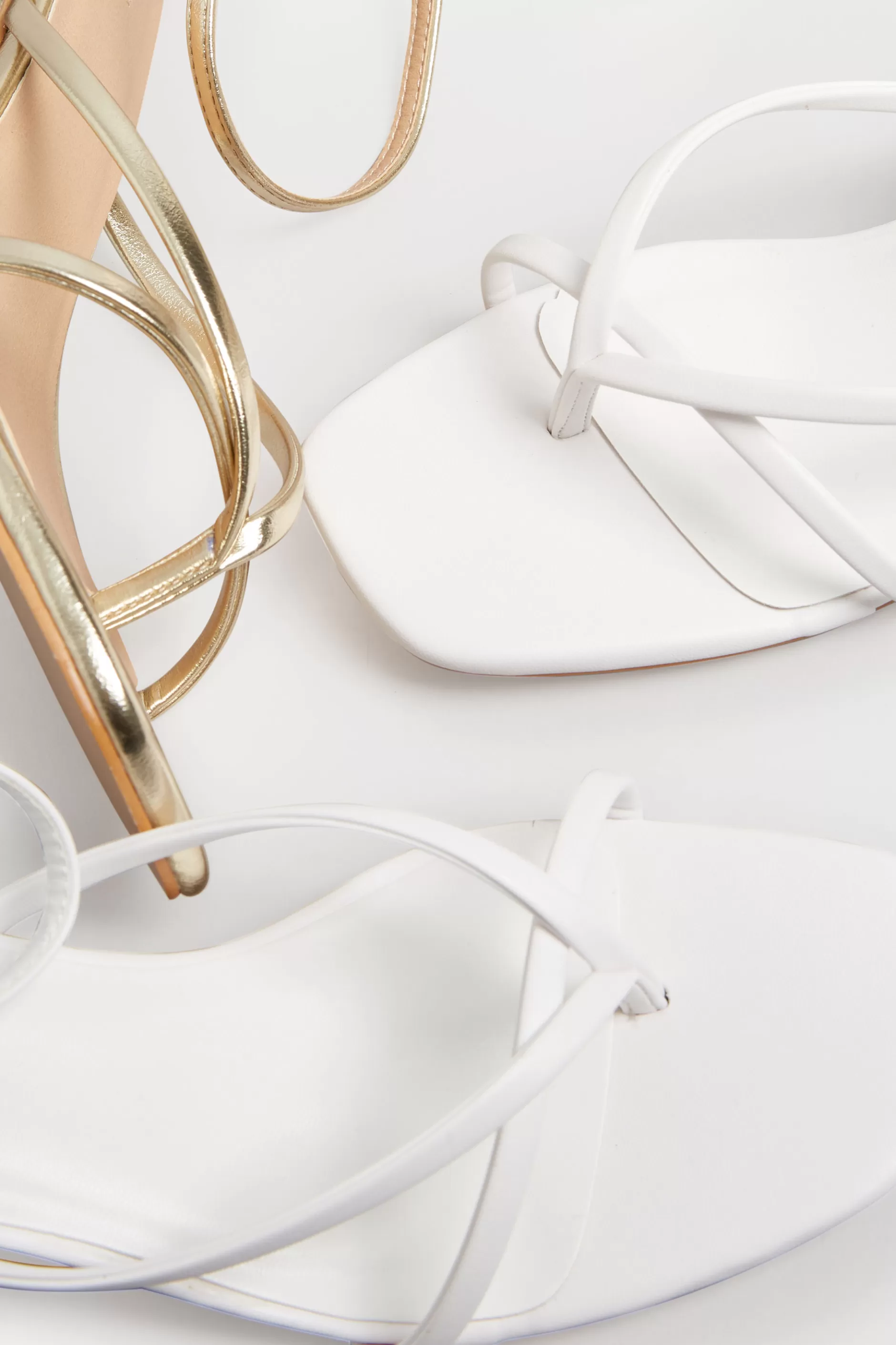 Women M&Co Heels>Limited Collection Limited Collection White Mid Toe Post Heeled Sandals In Extra Wide Eee Fit