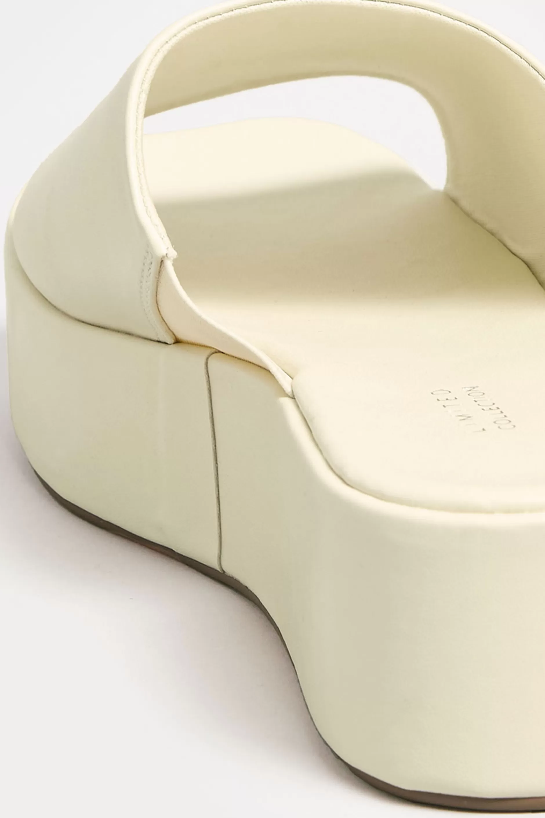 Women M&Co Mules & Sliders>Limited Collection Limited Collection White Platform Mule Sandals In E Wide Fit & Eee Extra Wide Fit