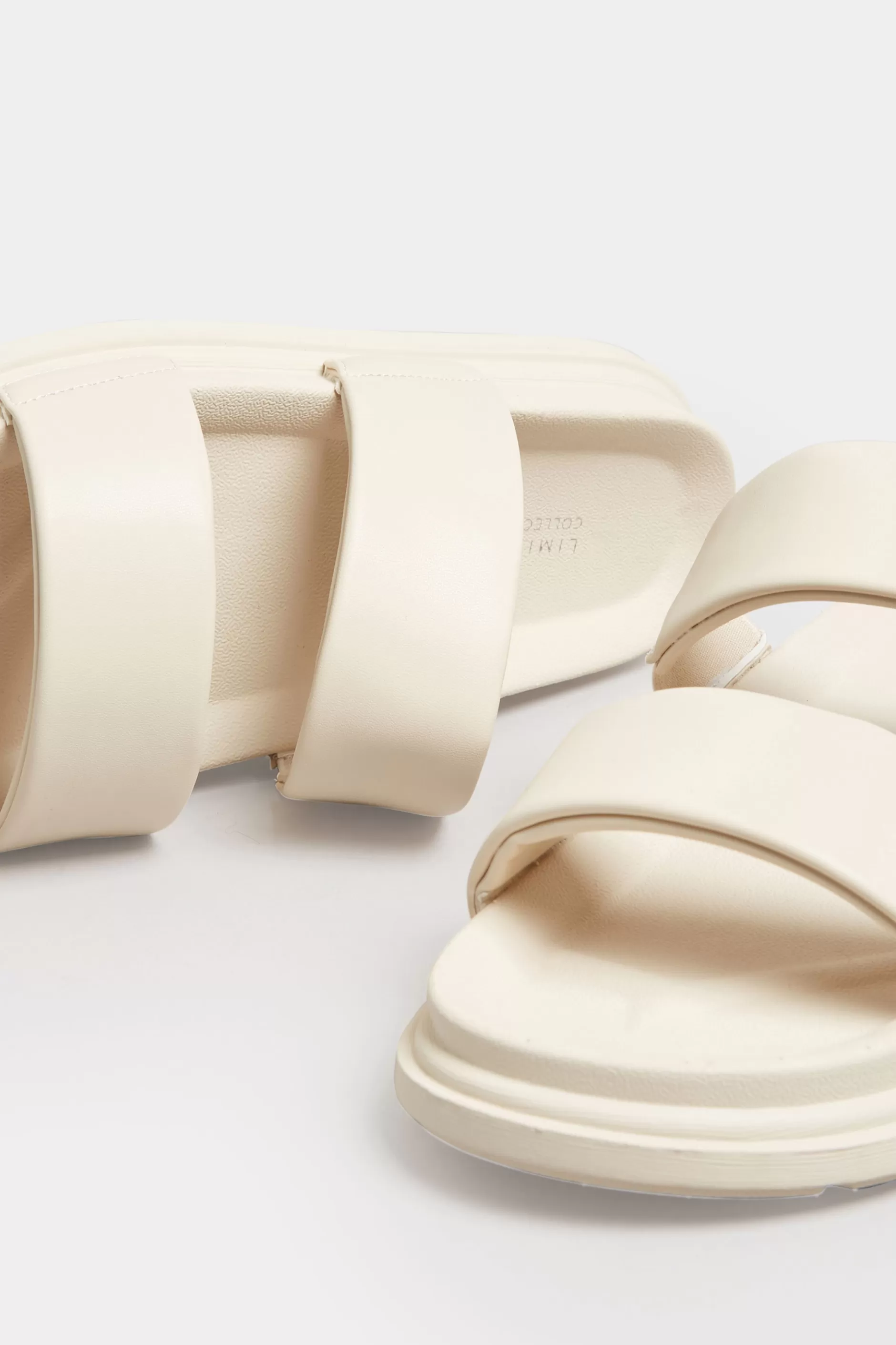 Women M&Co Sandals>Limited Collection Limited Collection White Two Strap Sandals In Extra Wide Eee Fit