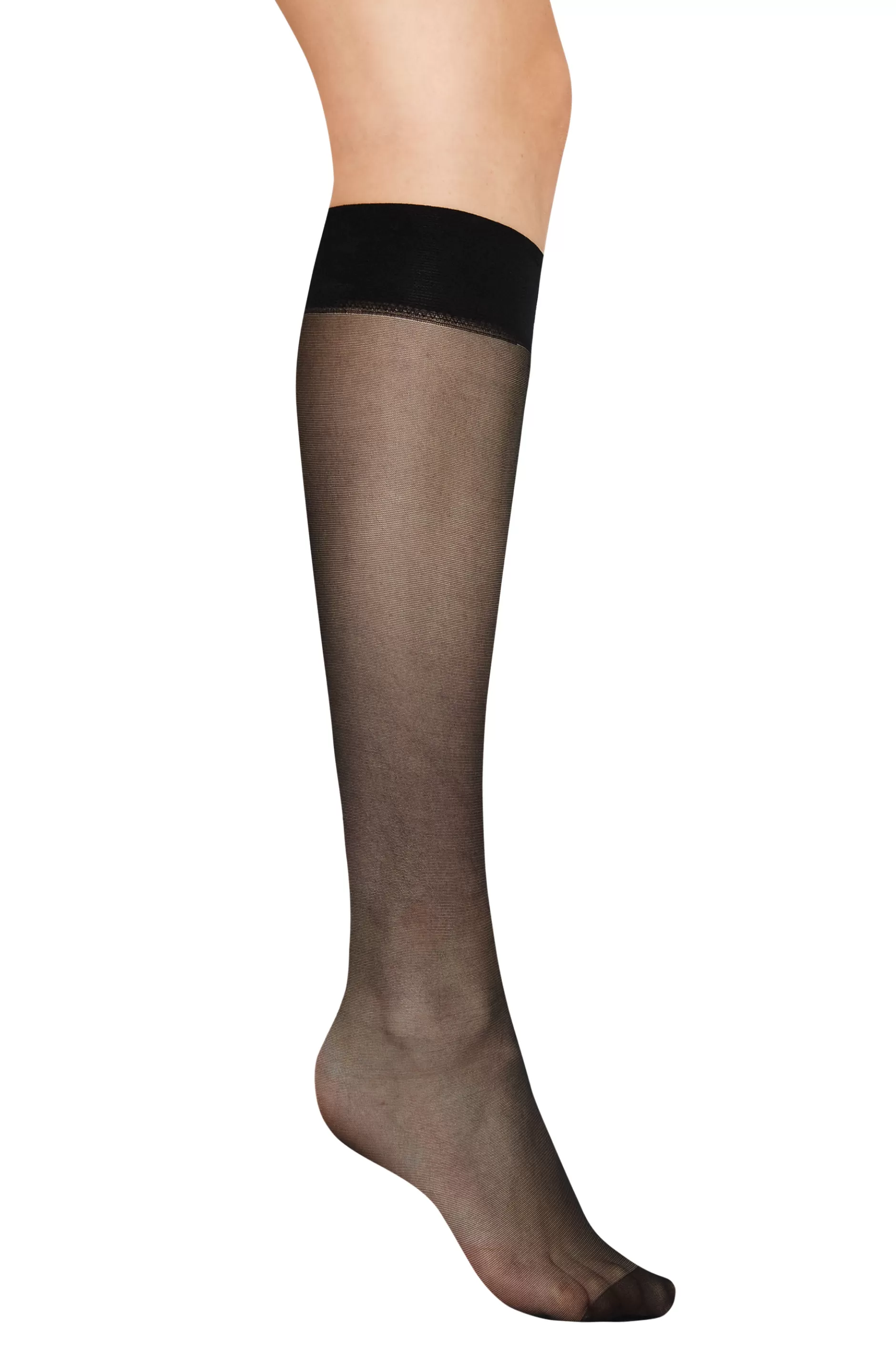 Women M&Co Tights>Lts Lts Tall Black 3 Pack Knee High 15 Denier Tights