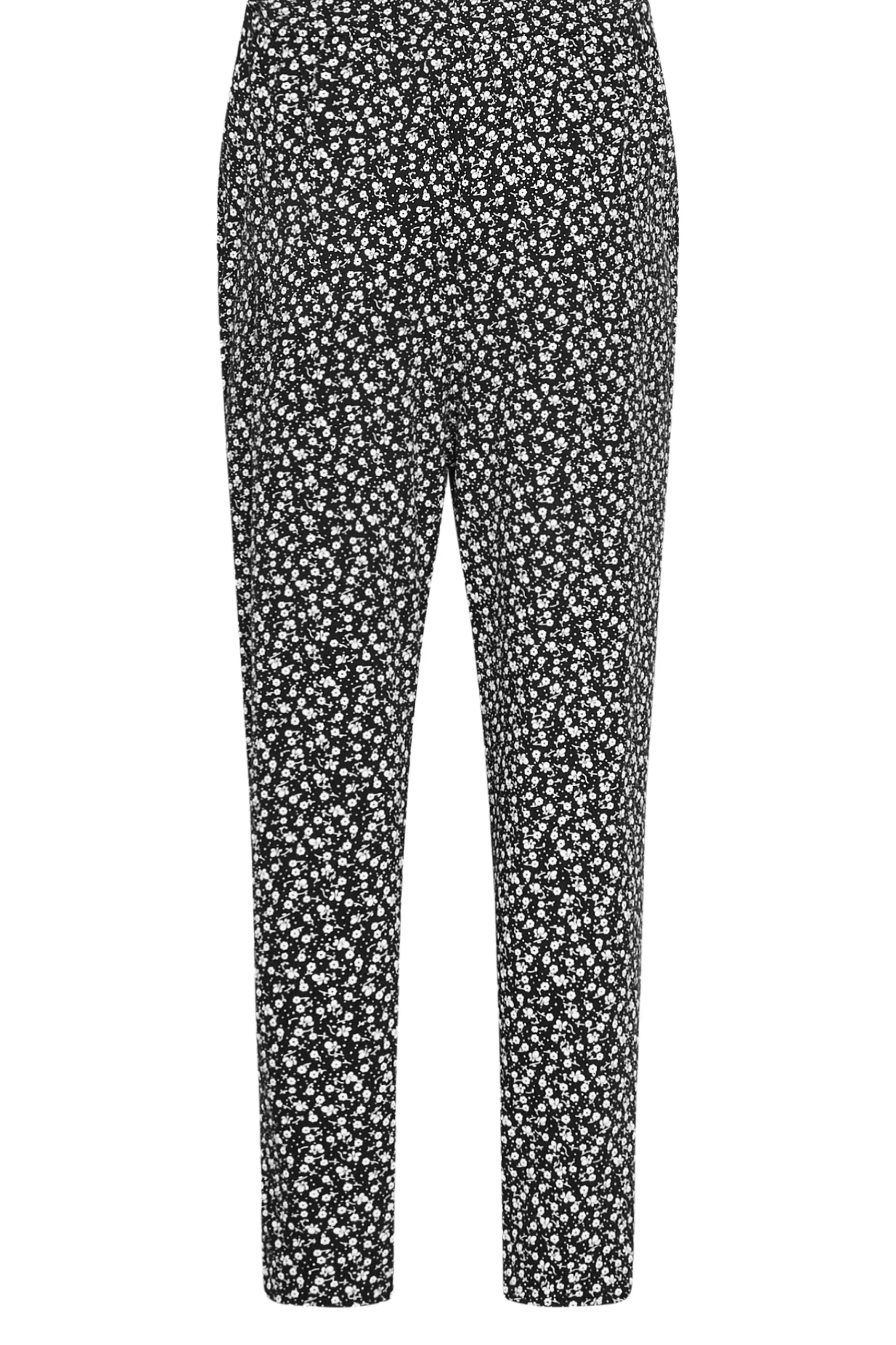 Women M&Co Trousers> Petites Petite Black Ditsy Floral Print Harem Trousers