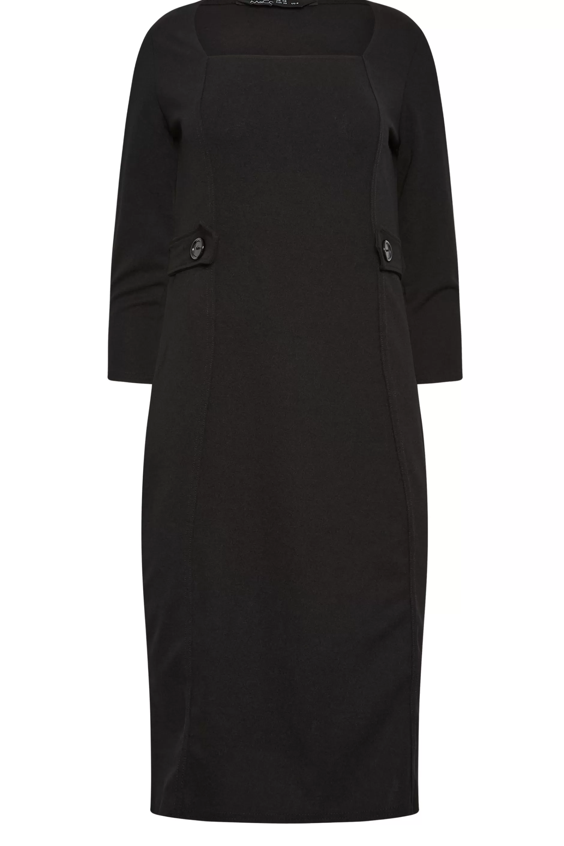 Women M&Co Midi Dresses> Petites Petite Black Scuba Dress