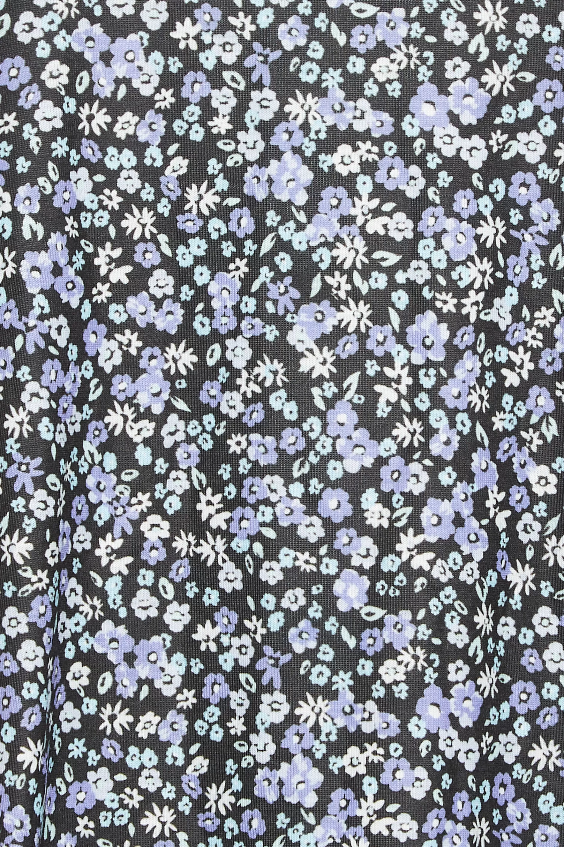 Women M&Co Long Sleeve Tops> Petites Petite Blue Ditsy Floral Print Top