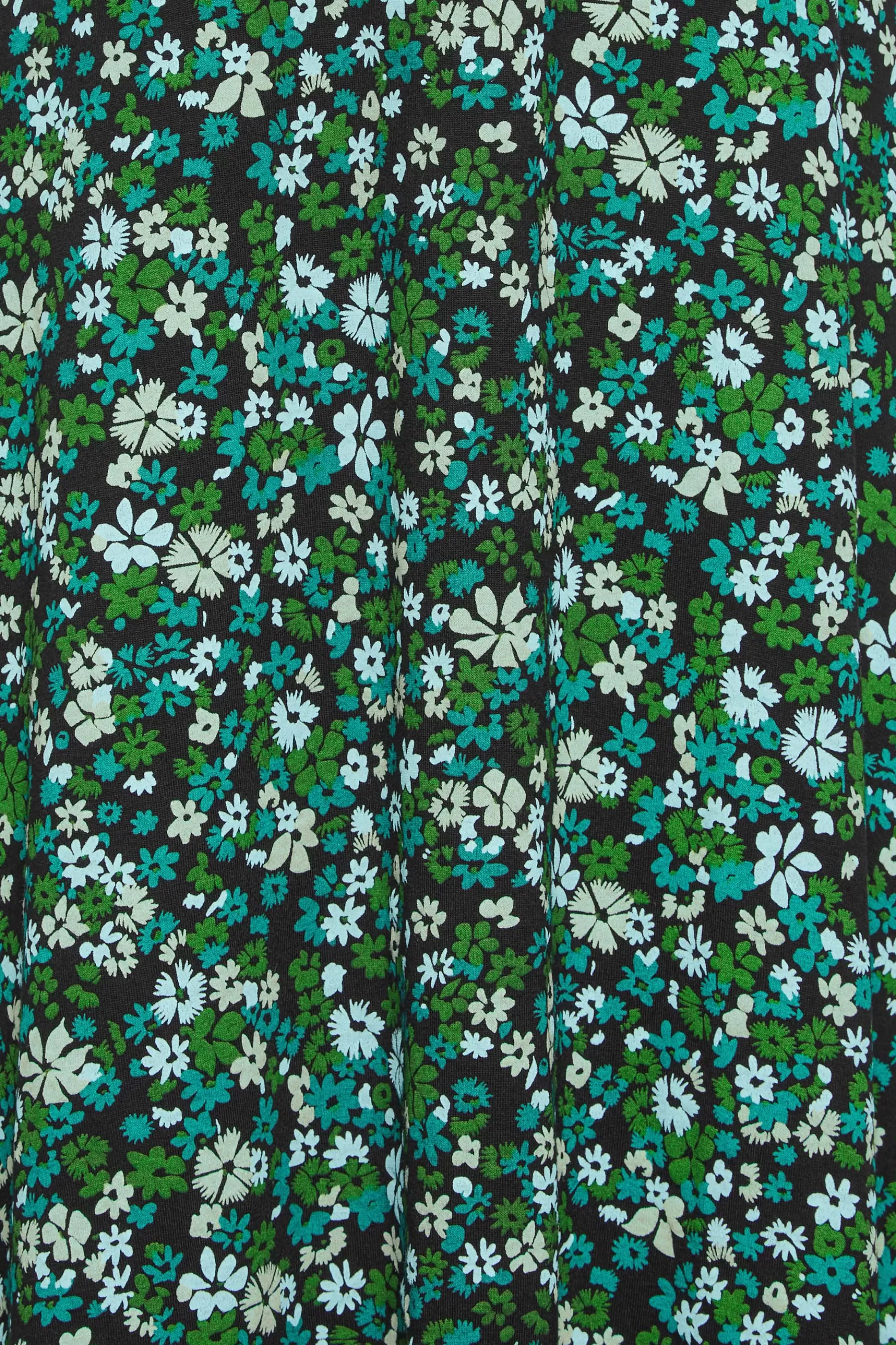 Women M&Co Midi Dresses> Petites Petite Green Ditsy Floral Print Midi Dress