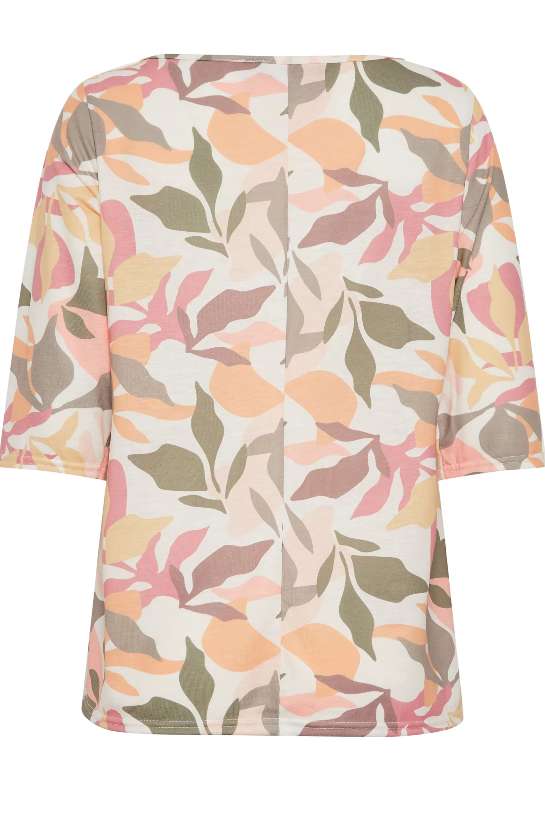Women M&Co Long Sleeve Tops> Womens Beige Brown Floral Tie Front Top