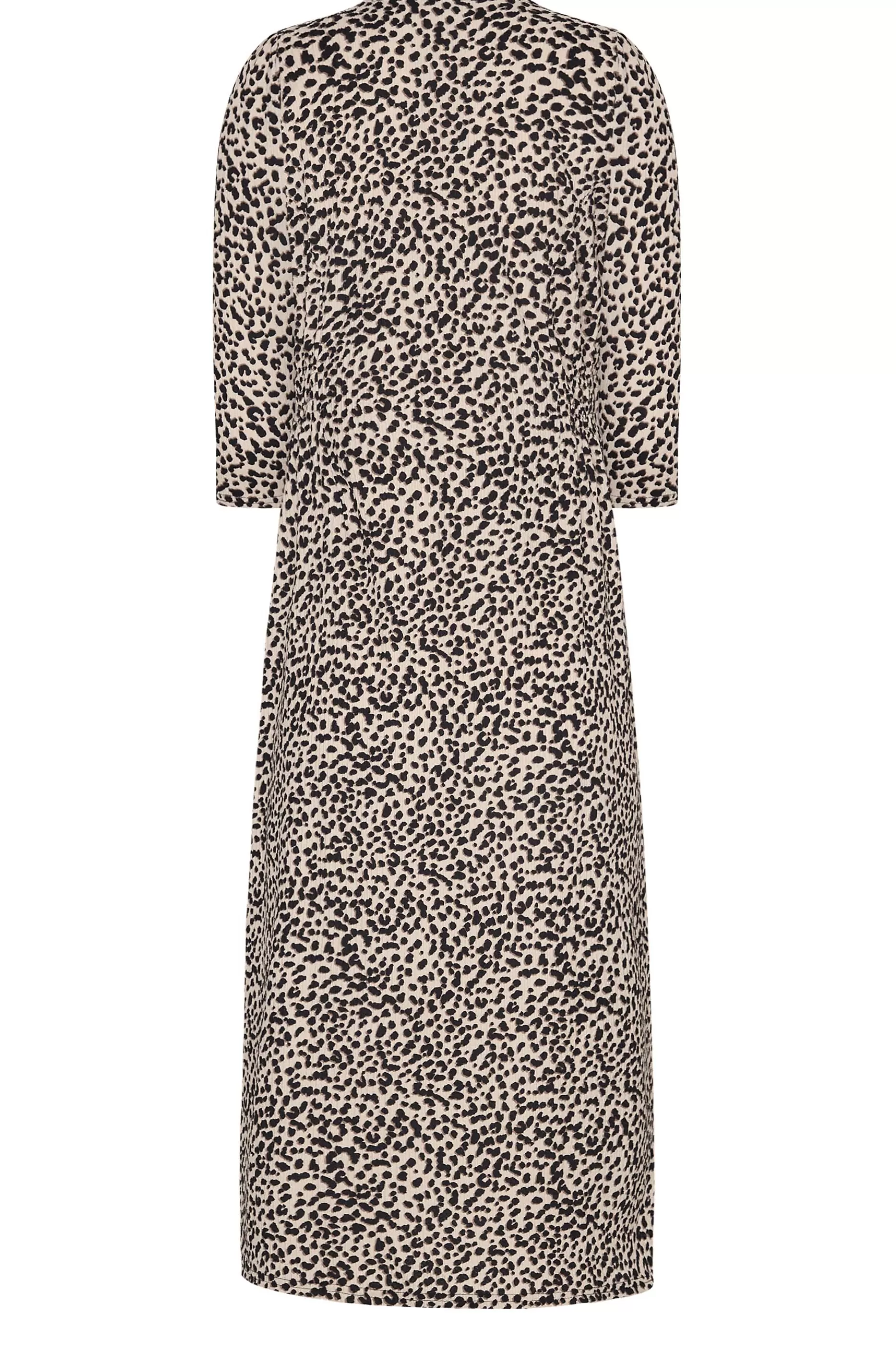 Women M&Co Midi Dresses> Womens Beige Brown Leopard Print Button Through Midaxi Dress