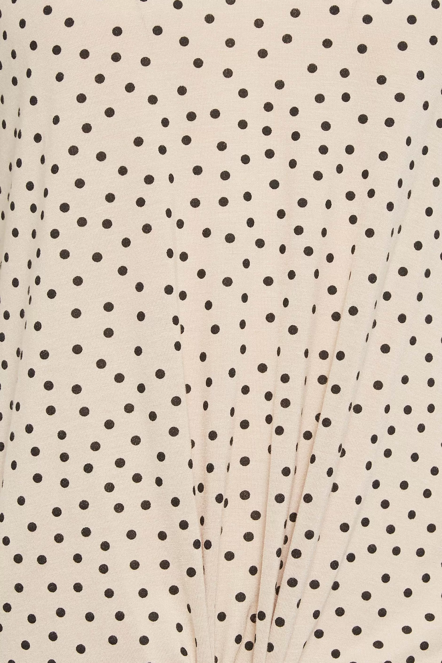 Women M&Co T-Shirts> Womens Beige Brown Spot Print Tie Detail T-Shirt