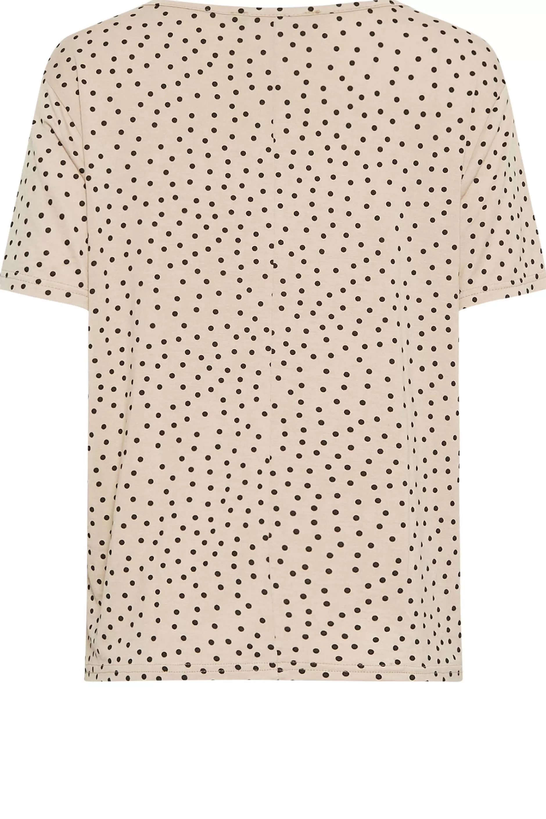 Women M&Co T-Shirts> Womens Beige Brown Spot Print Tie Detail T-Shirt
