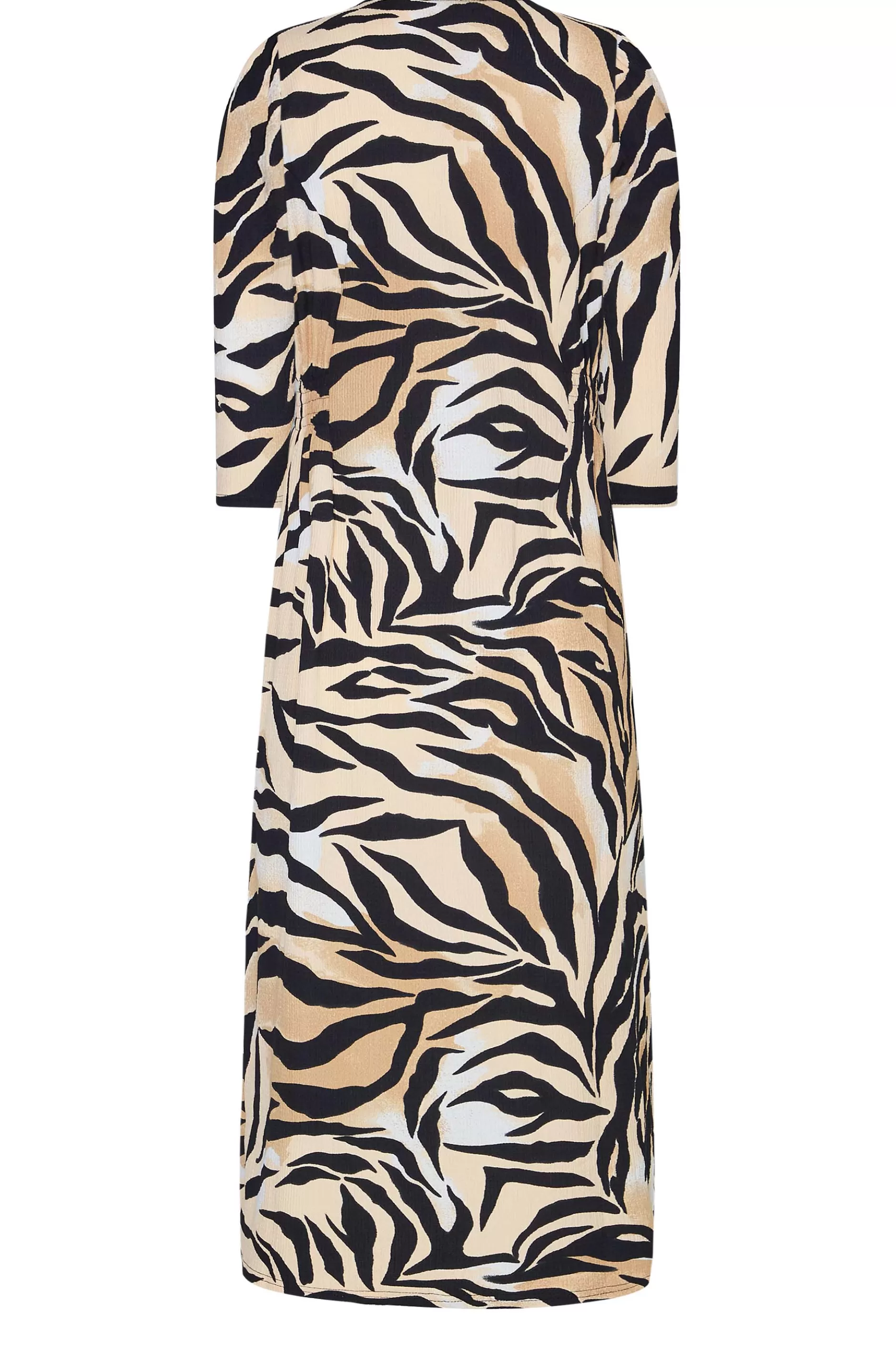 Women M&Co Wedding Guest Dresses> Womens Beige Brown Zebra Print Button Through Midaxi Dress