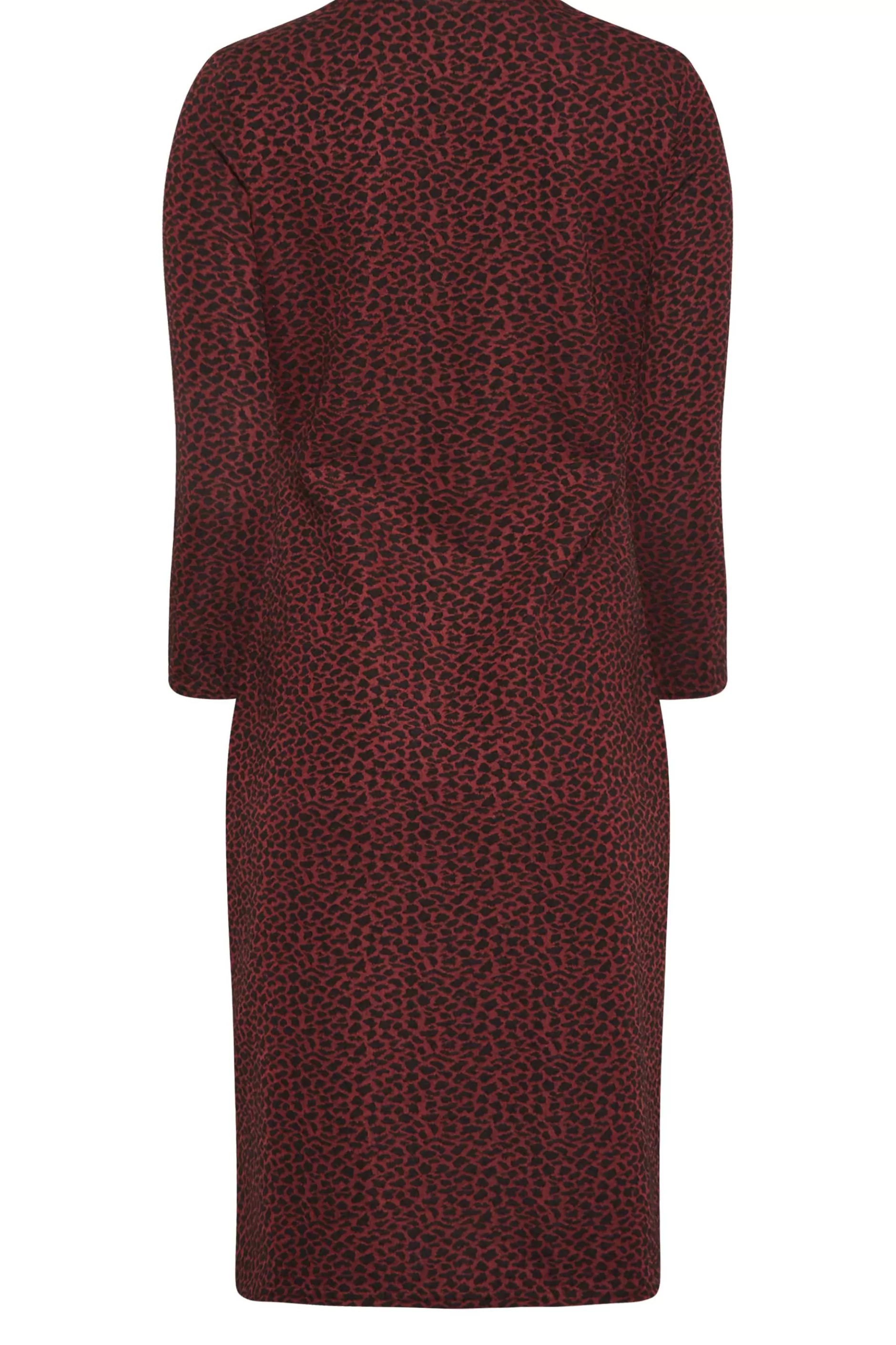 Women M&Co Midi Dresses> Womens Berry Red Animal Jacquard Shift Dress