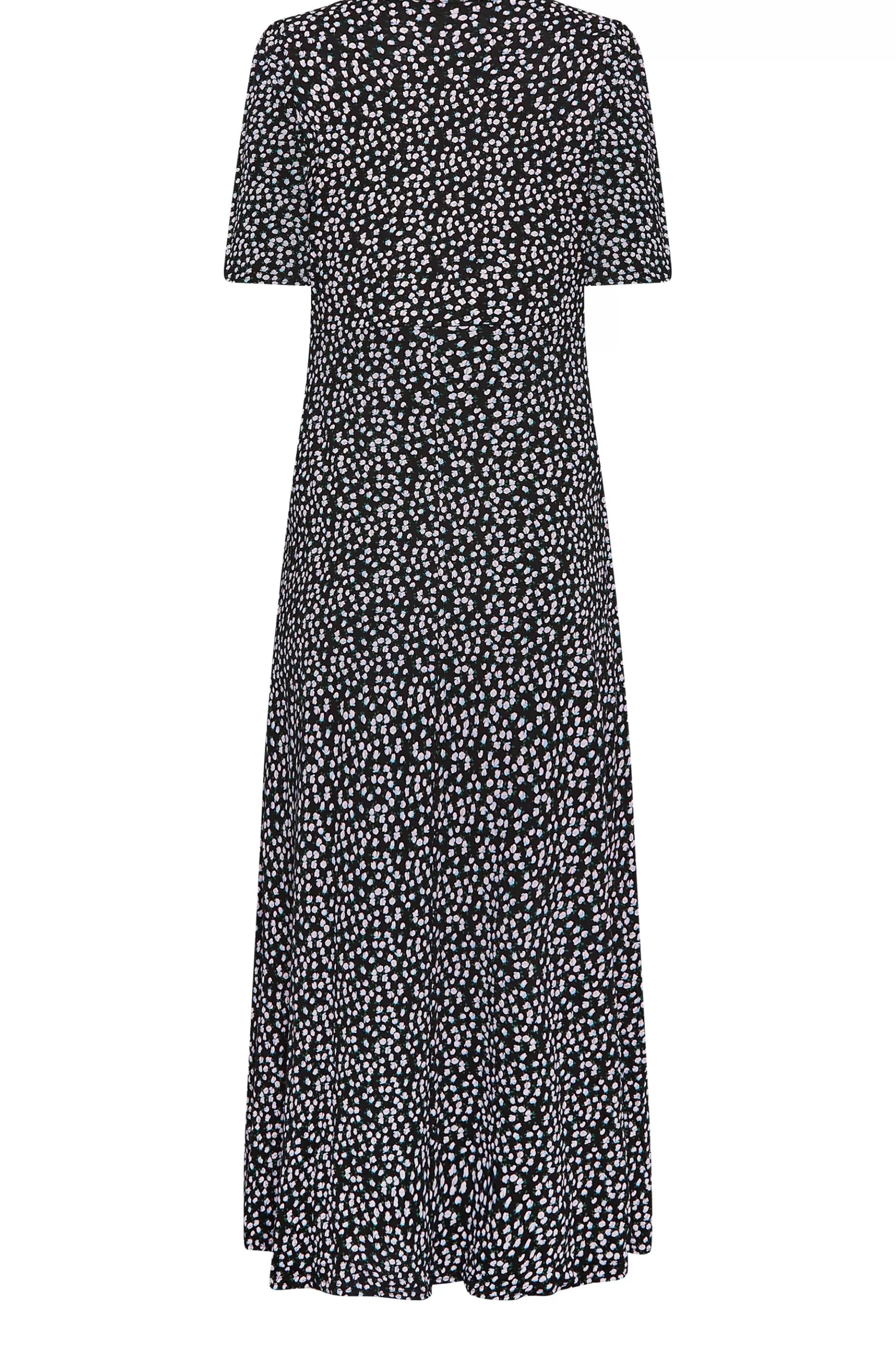 Women M&Co Maxi Dresses> Womens Black Ditsy Floral Print Maxi Dress