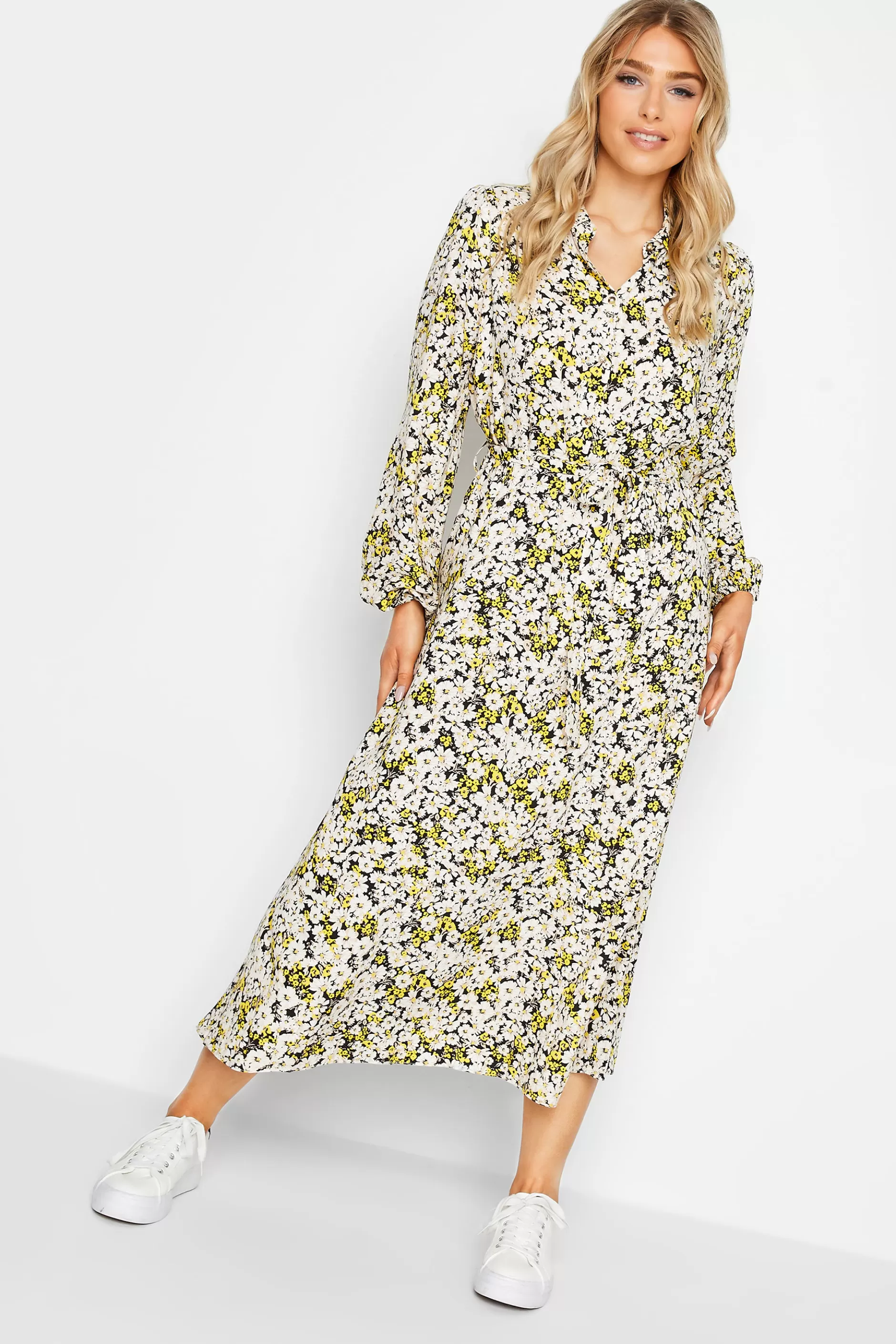 Women M&Co Wedding Guest Dresses> Womens Black Floral Tie Front Maxi Dress