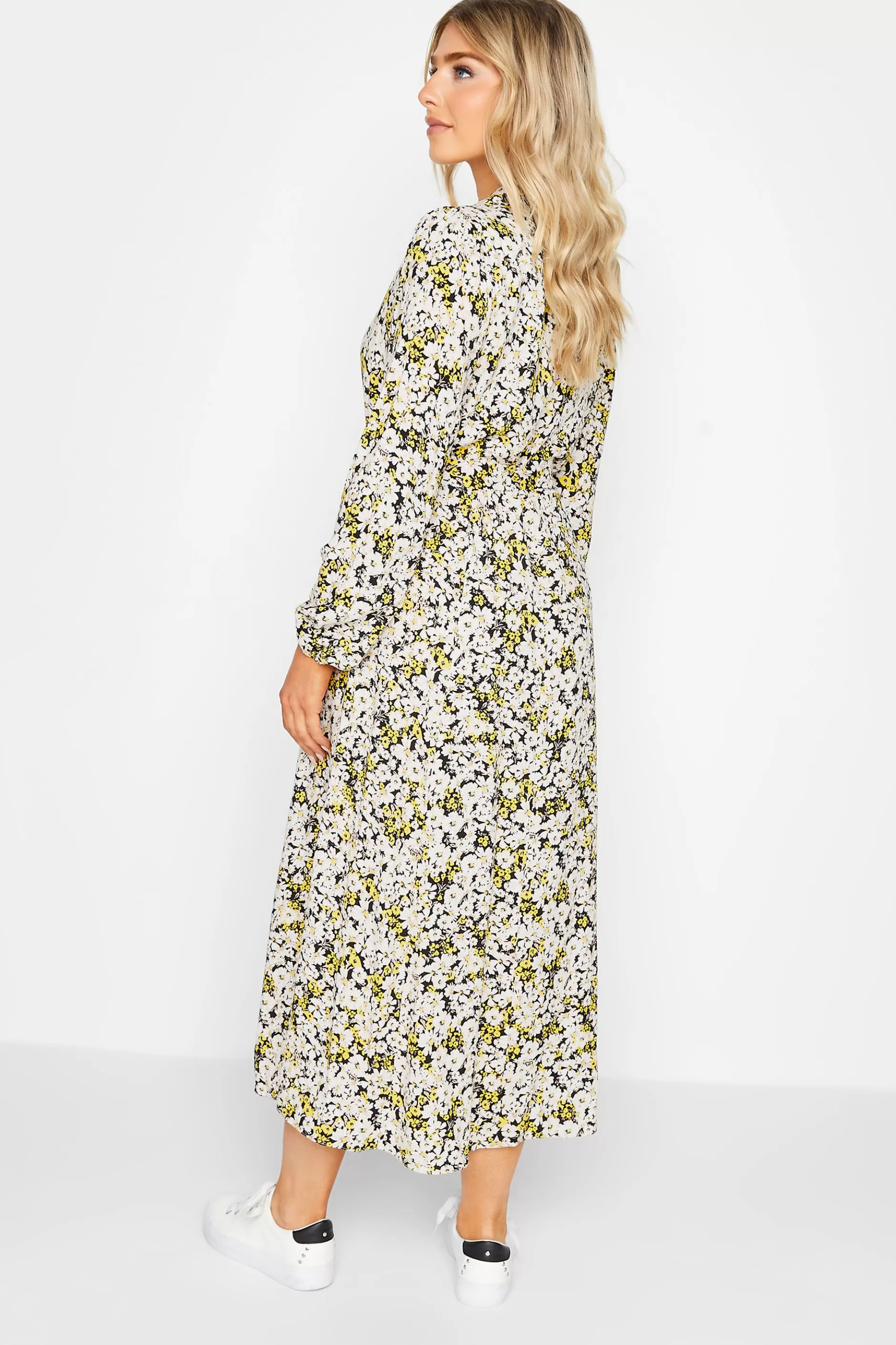 Women M&Co Wedding Guest Dresses> Womens Black Floral Tie Front Maxi Dress