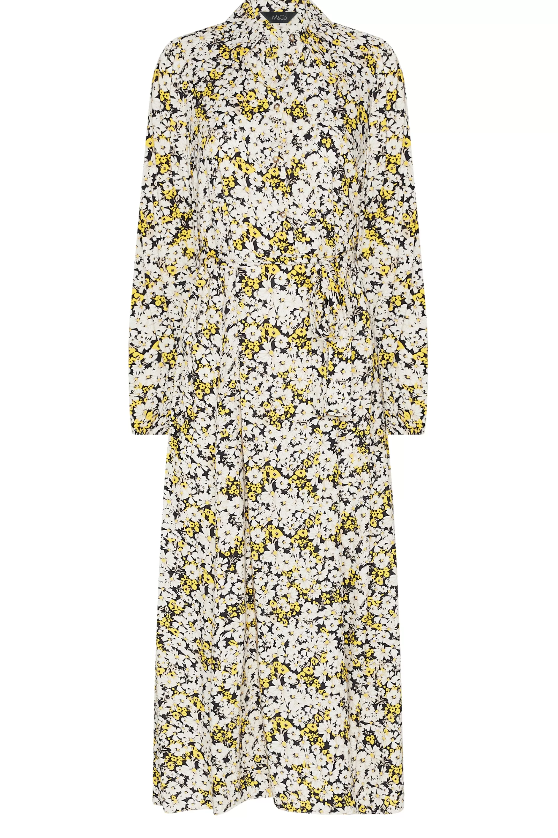 Women M&Co Wedding Guest Dresses> Womens Black Floral Tie Front Maxi Dress