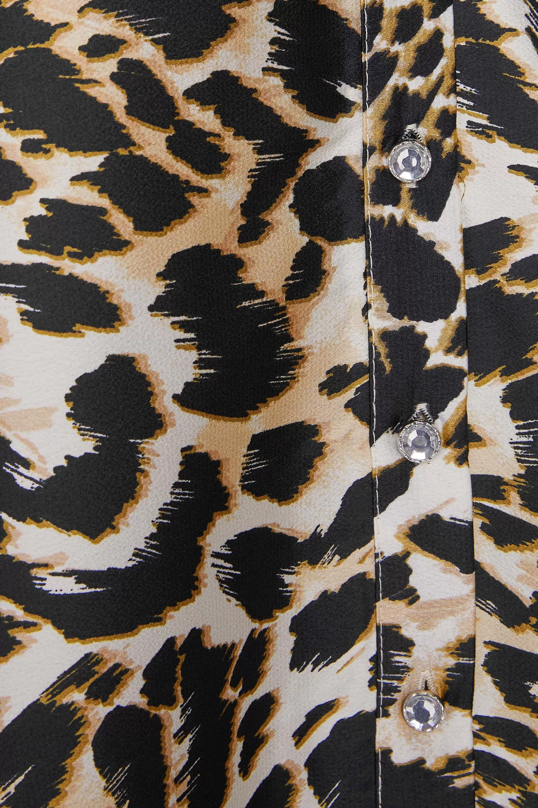 Women M&Co Shirts> Womens Black Leopard Print Short Sleeve Shirt