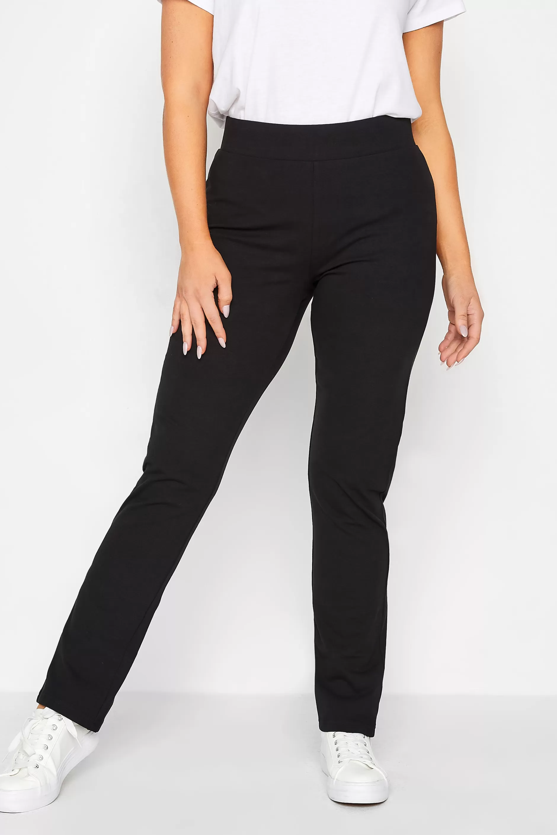 Women M&Co Trousers> Womens Black Slim Leg Yoga Pants