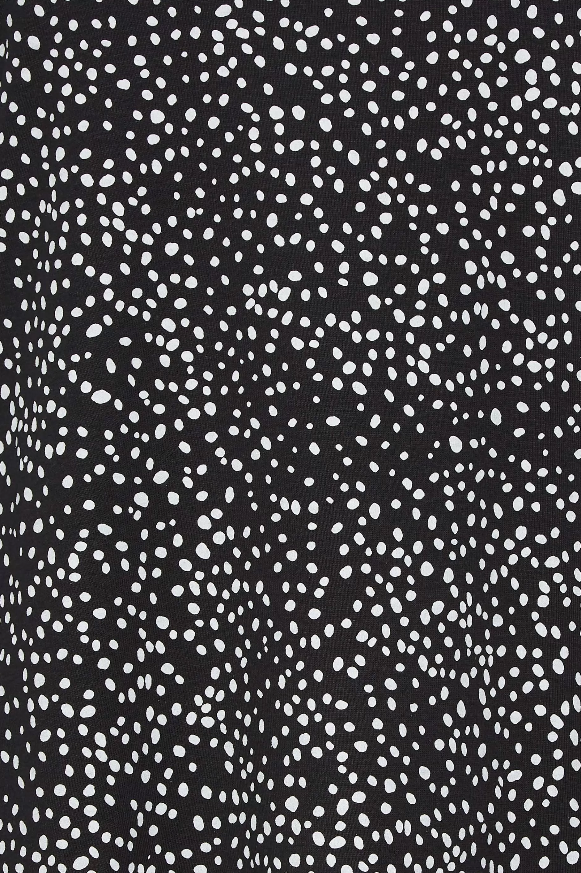 Women M&Co Long Sleeve Tops> Womens Black Spot Print Long Sleeve Cotton Top