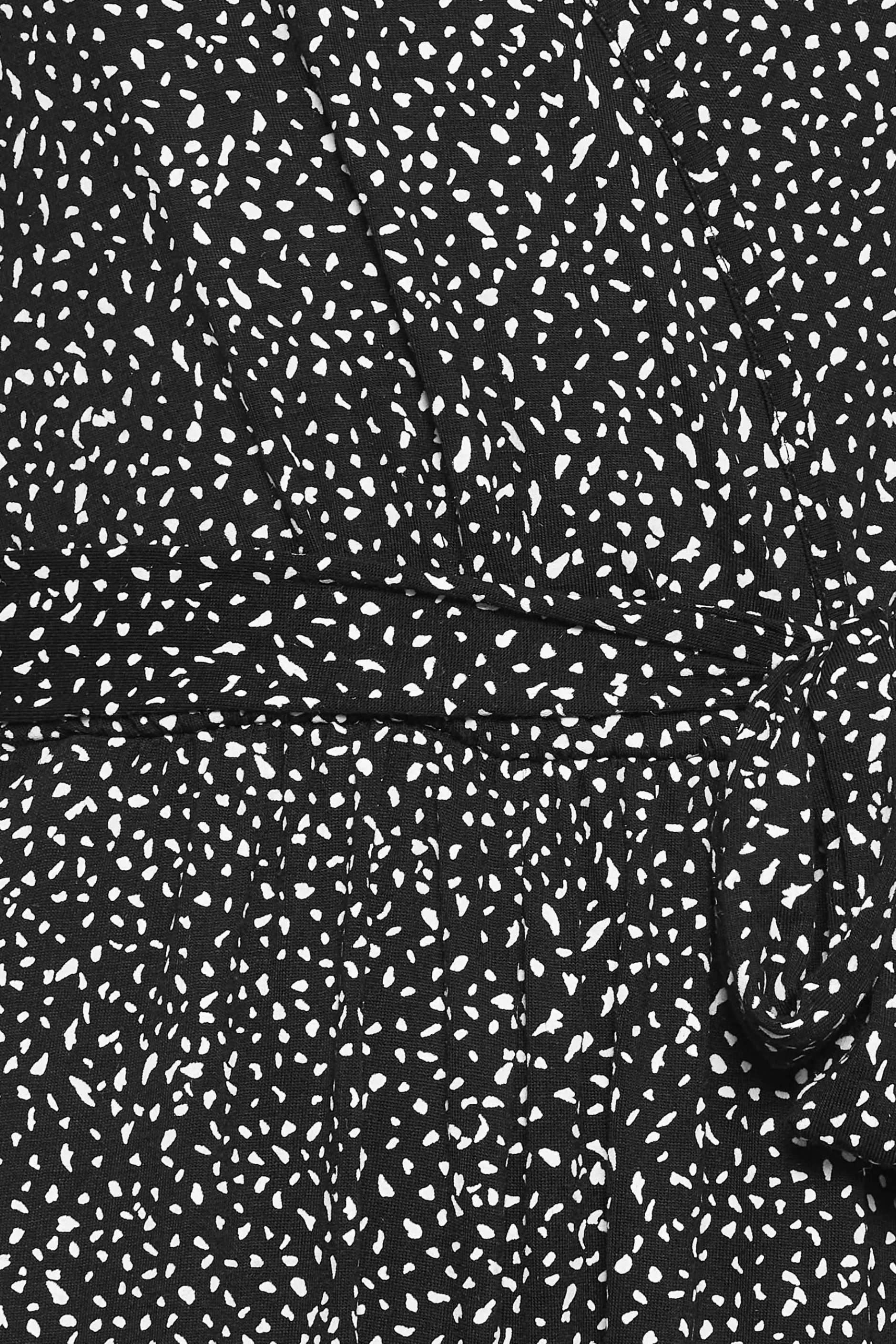 Women M&Co Maxi Dresses> Womens Black Spot Print Wrap Wide Leg Jumpsuit