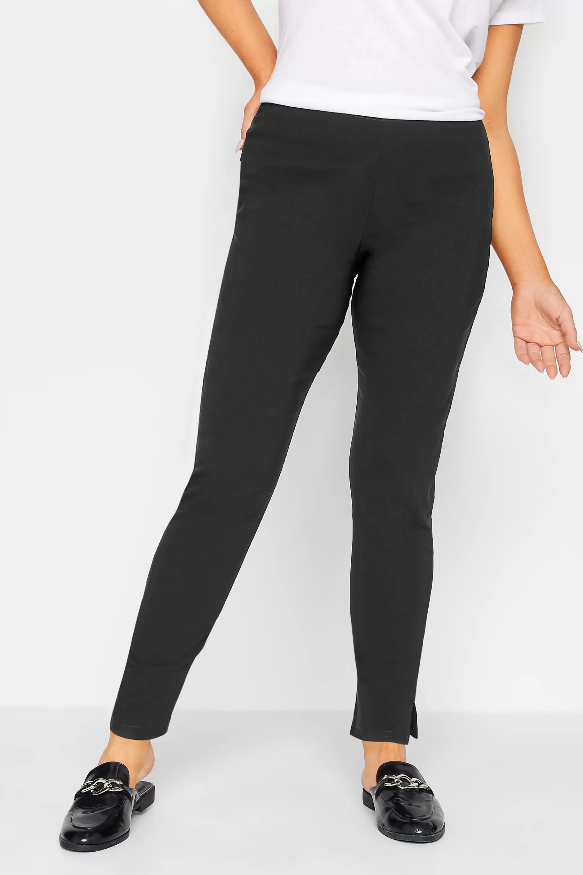 Women M&Co Trousers> Womens Black Stretch Bengaline Trousers