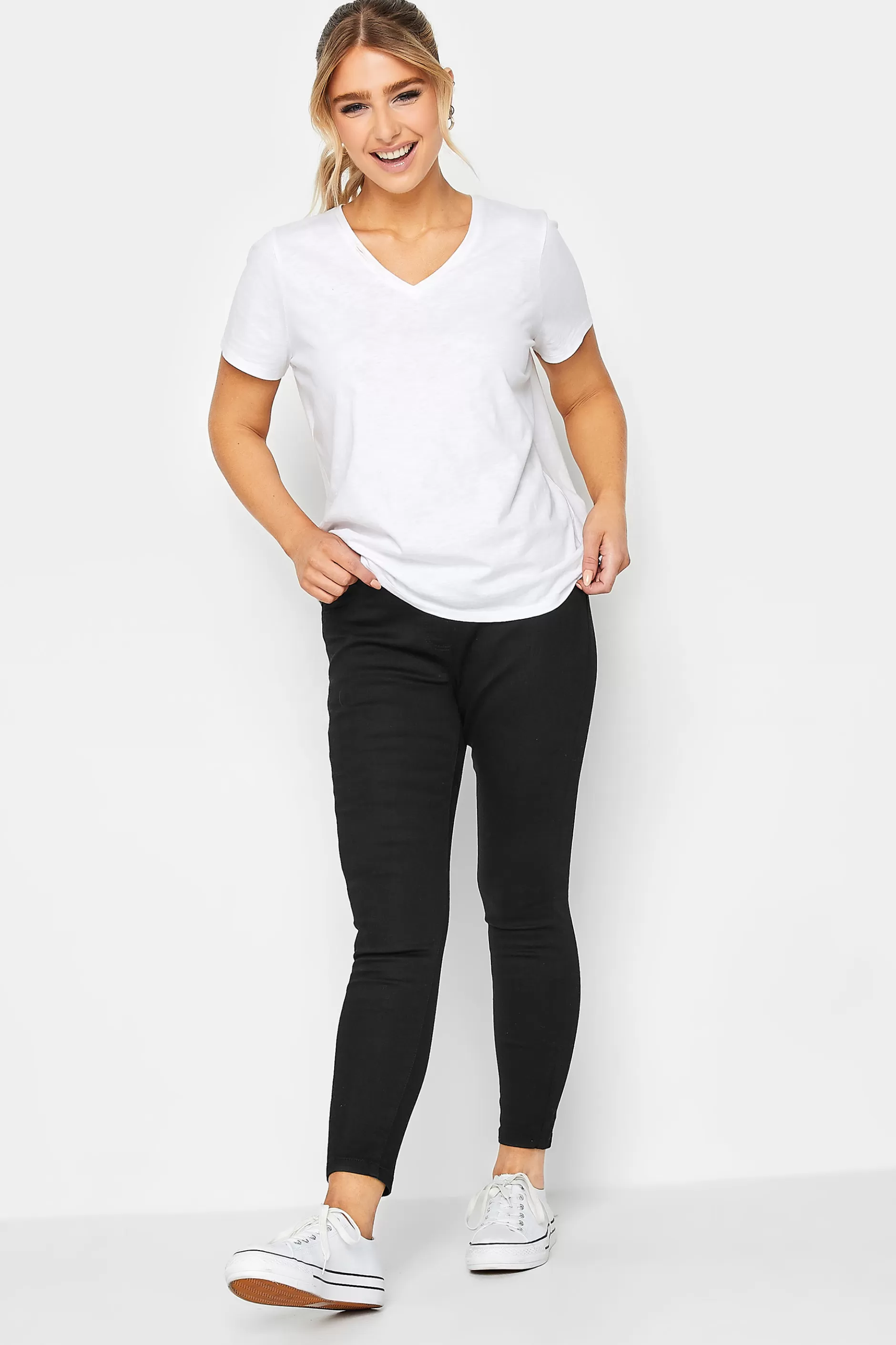 Women M&Co Jeggings> Womens Black Stretch Jeggings