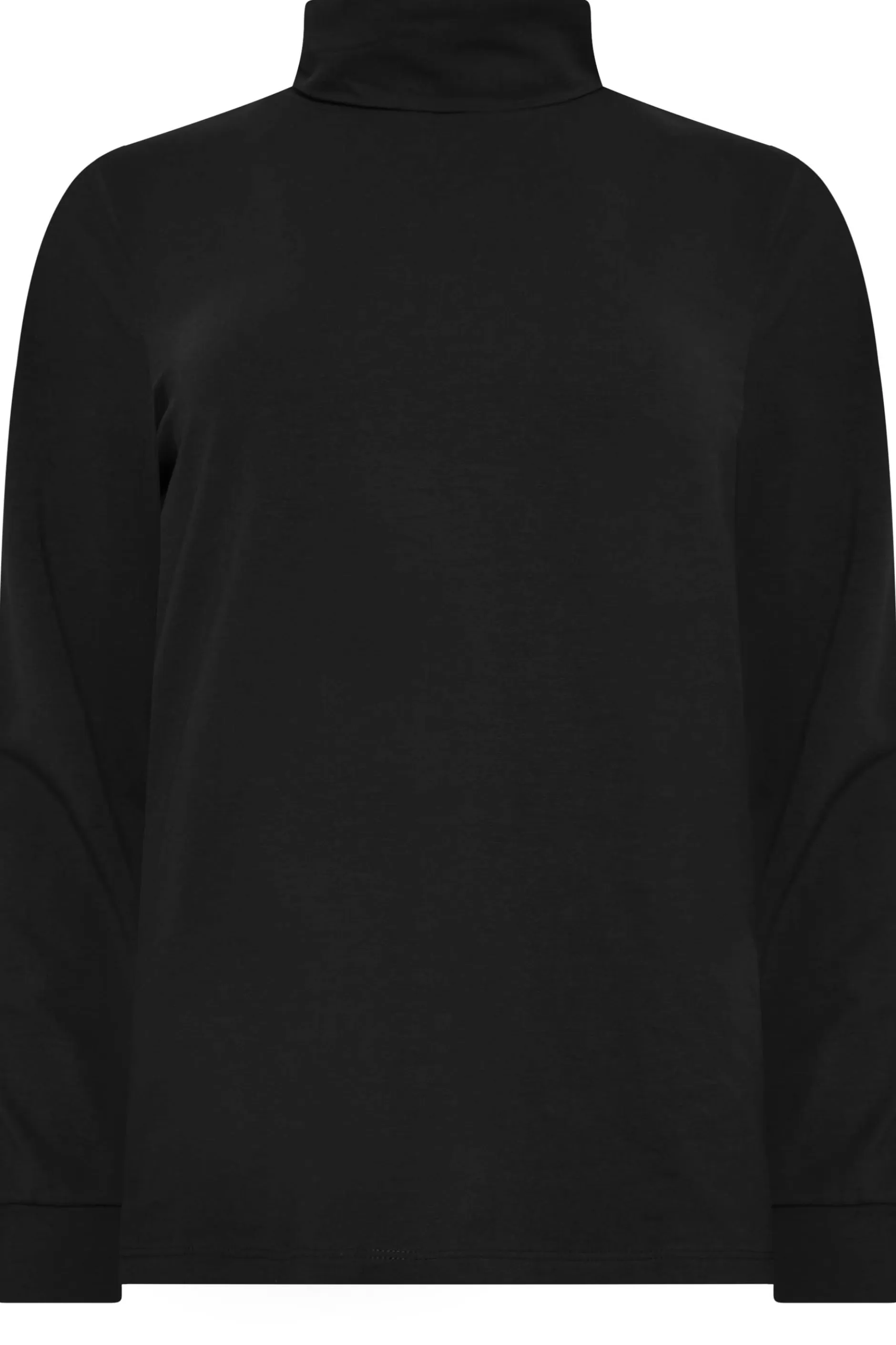 Women M&Co T-Shirts> Womens Black Turtle Neck Long Sleeve Cotton Blend Top