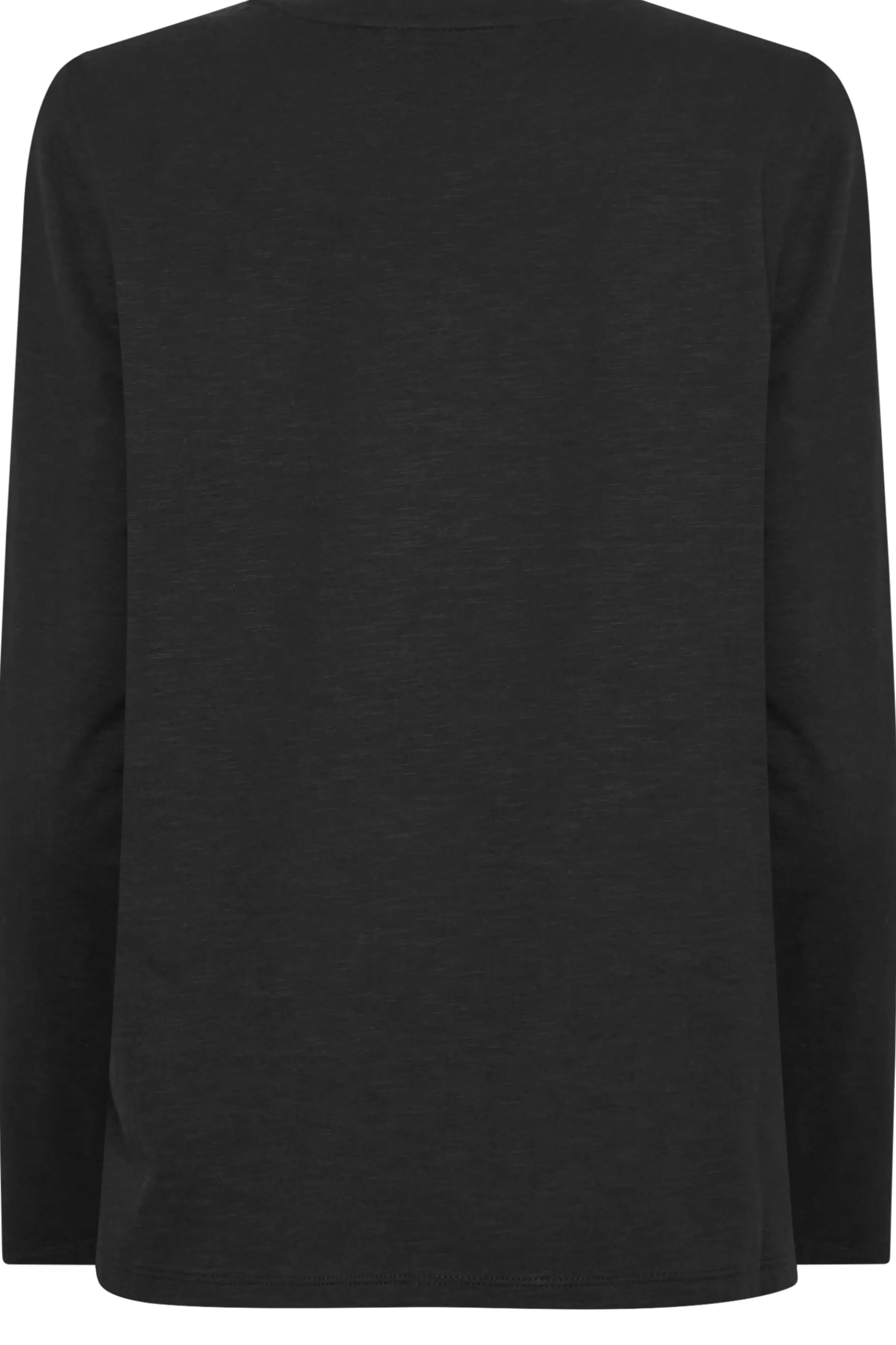Women M&Co T-Shirts> Womens Black V-Neck Long Sleeve Cotton Blend T-Shirt